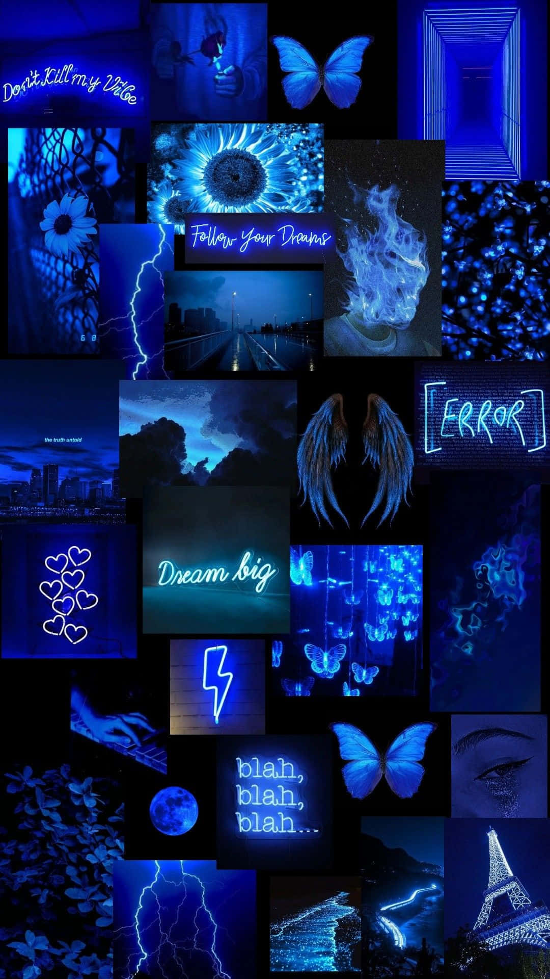 Collage de mariposas azules Baddie Fondos de pantalla