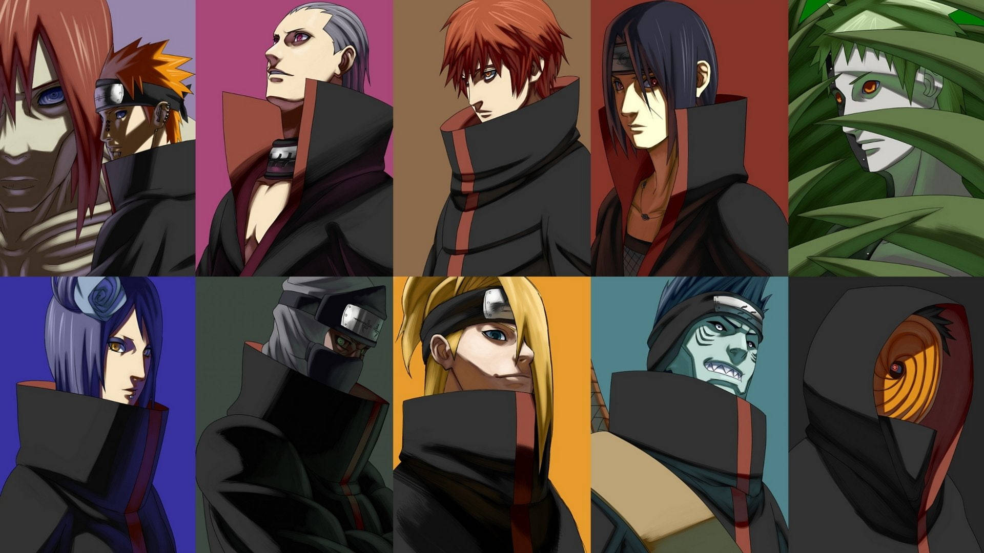 Collage de Miembros de Akatsuki para PC Fondos de pantalla