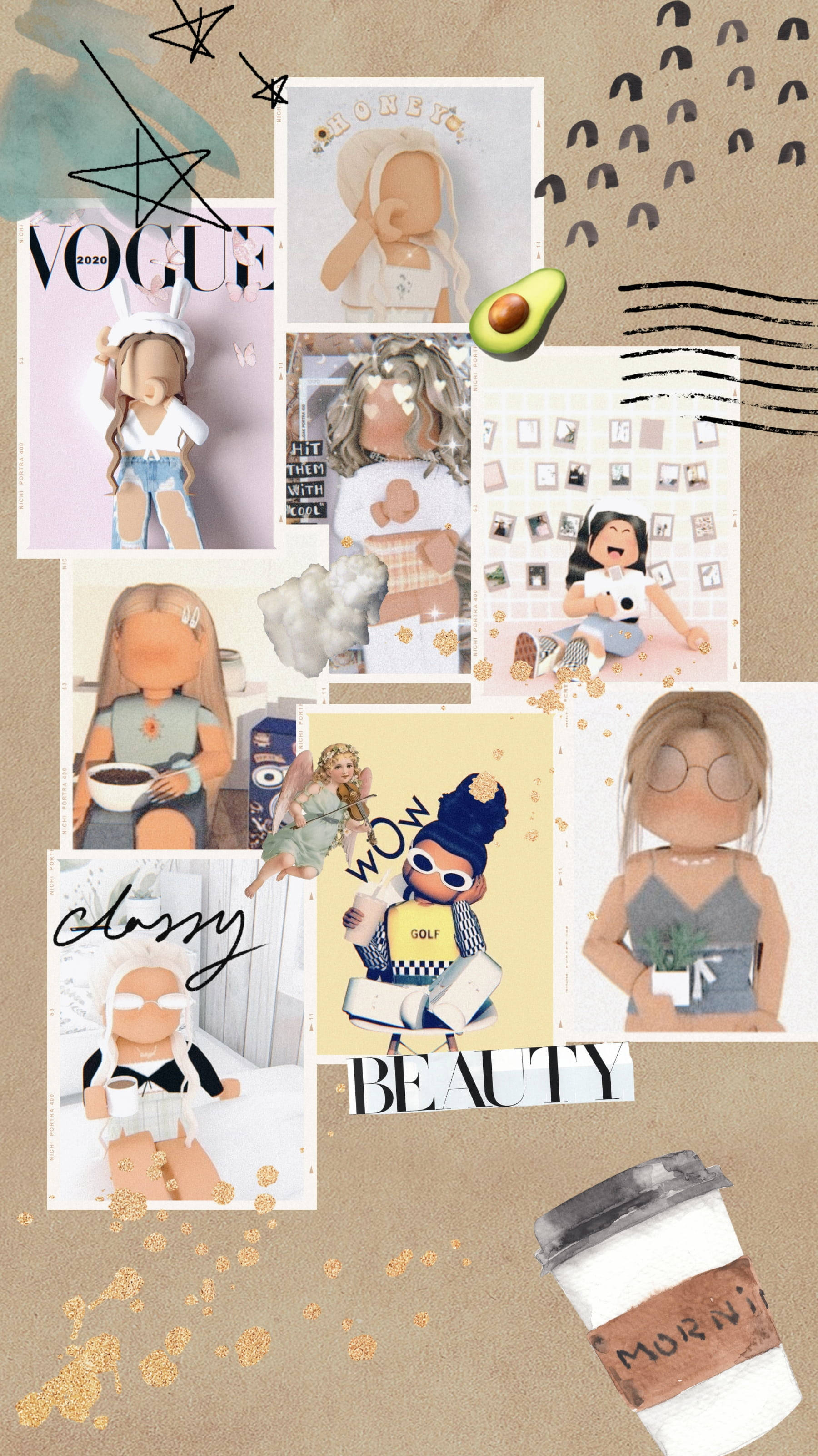 Collage de Moda Estética de Roblox Fondos de pantalla