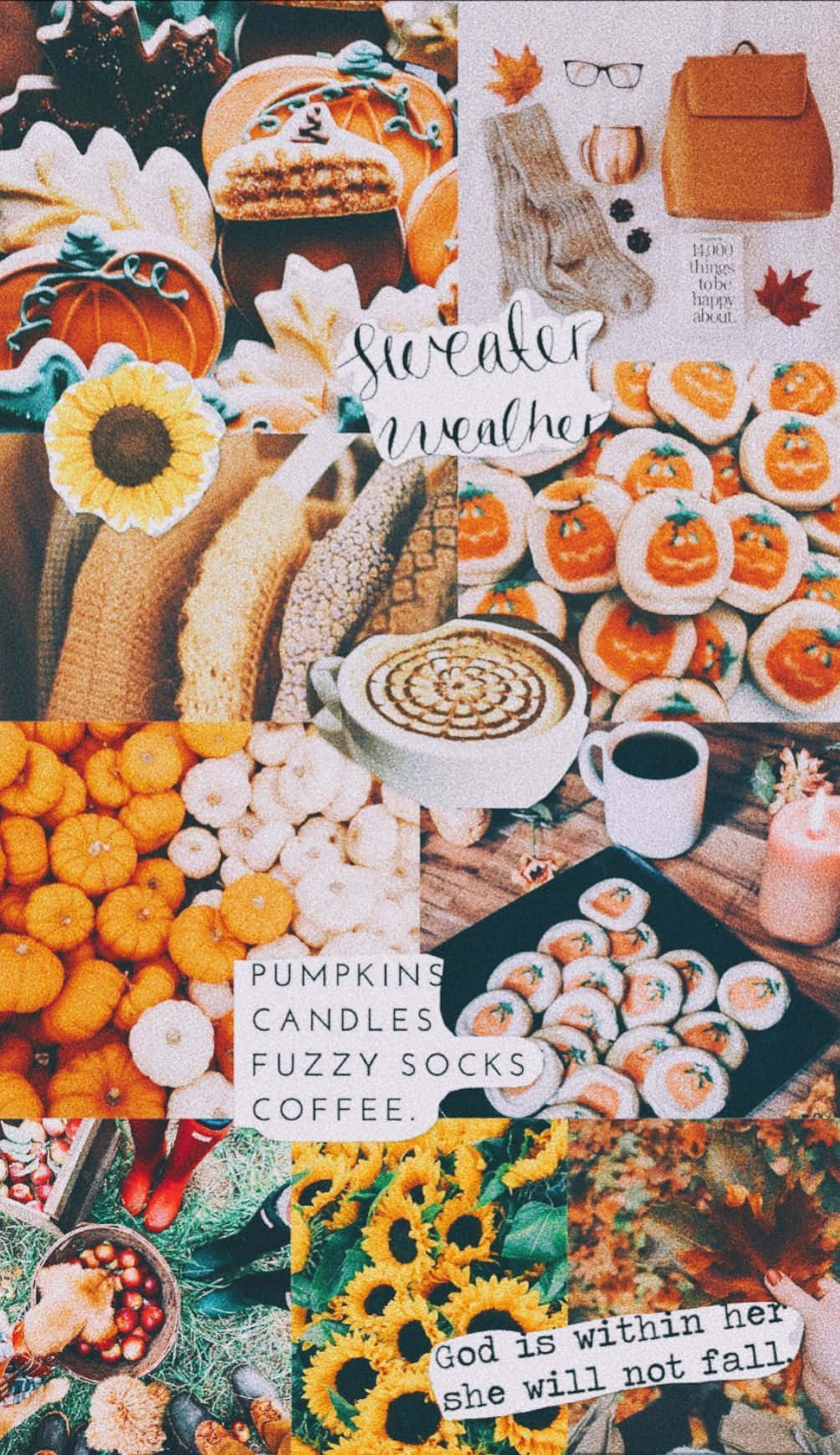 Collage de Otoño con Girasoles y Dulces Fondos de pantalla