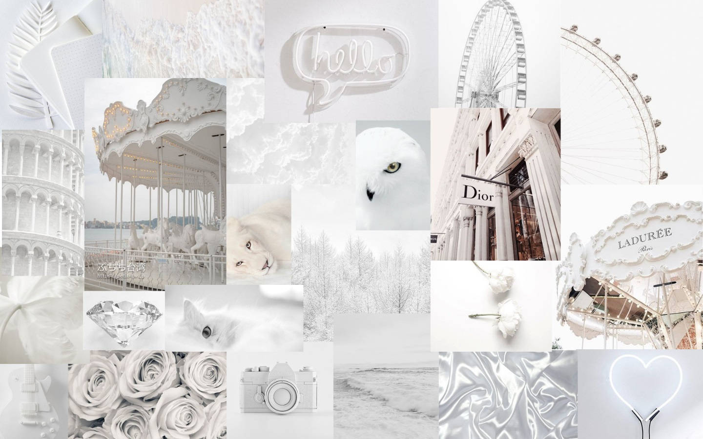 Collage estético blanco bonito para Tumblr Fondos de pantalla