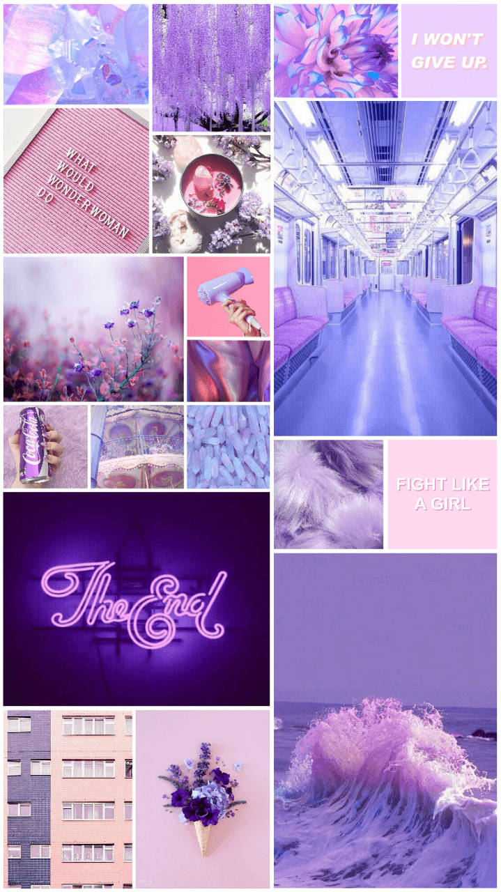 Collage Estético Púrpura Fondos de pantalla