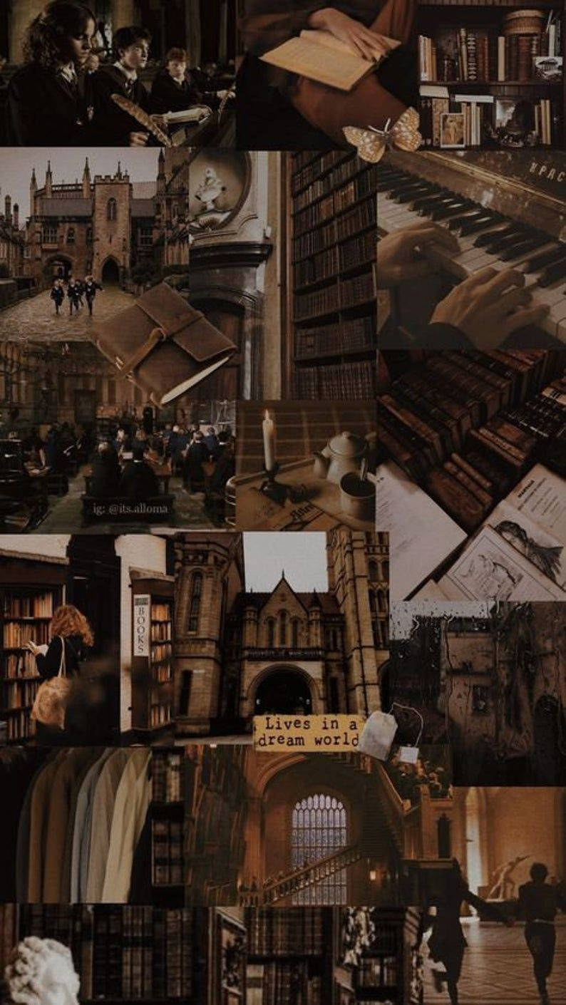 Collage estético de academia oscura en gris Fondos de pantalla