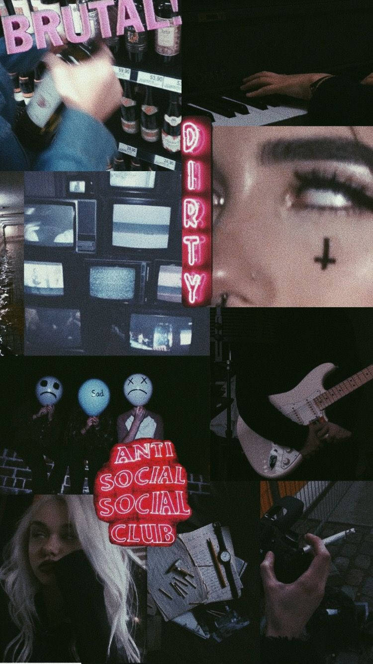 Collage Estético Grungy de E-Girl Fondos de pantalla