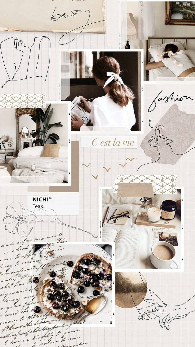 Collage Estético Beige Fondos de pantalla