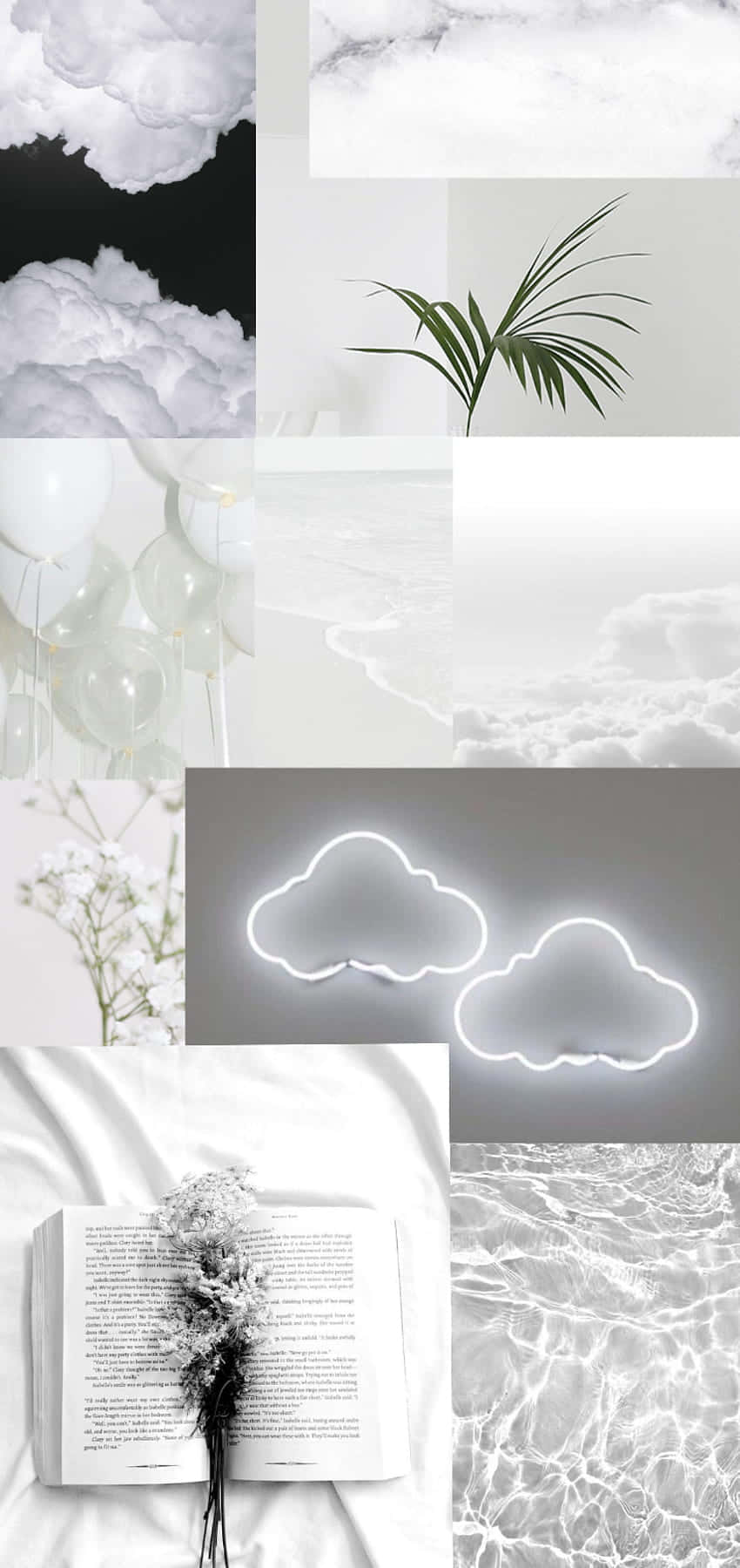 Collage Estético Blanco Suave para Celular Fondos de pantalla