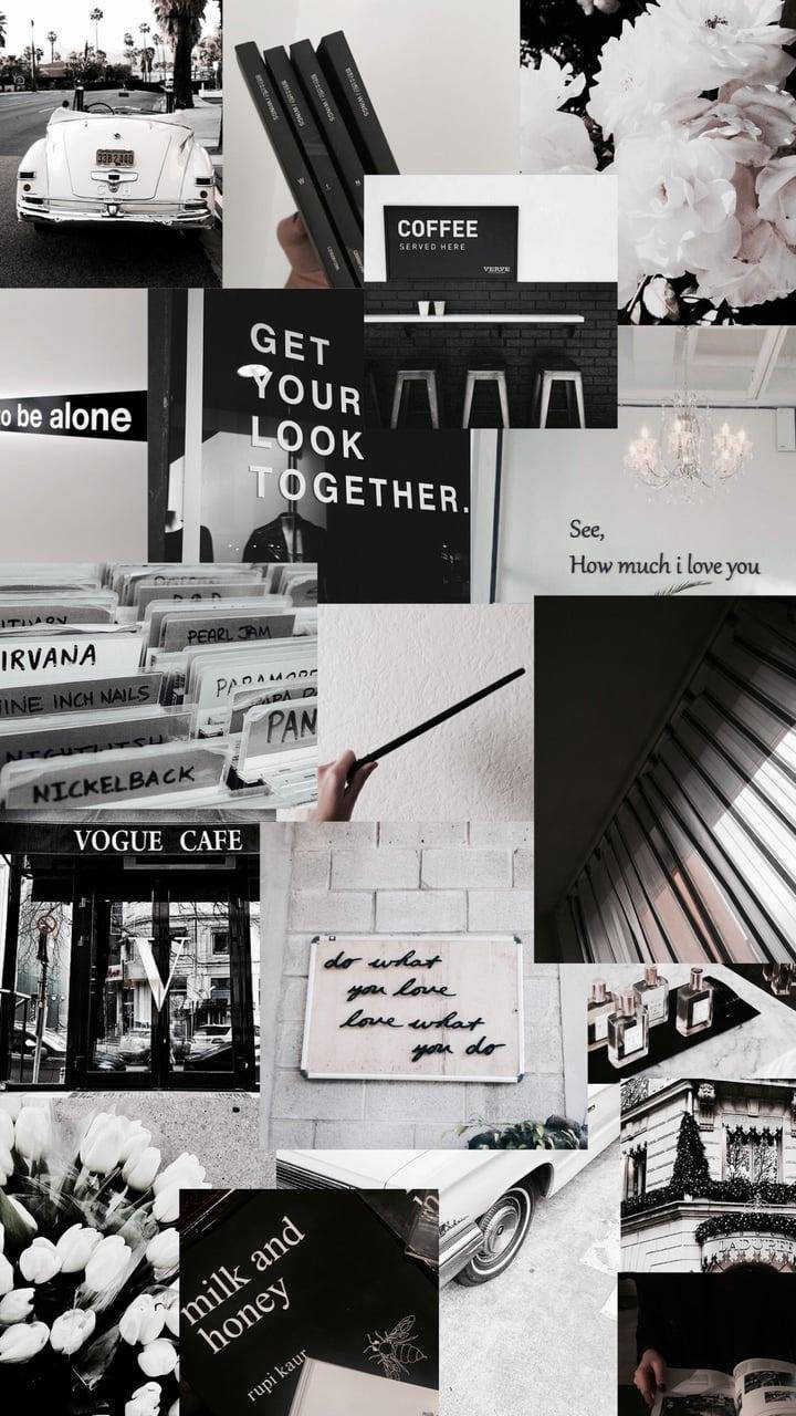 Collage Estético de Cafeterías Fondos de pantalla