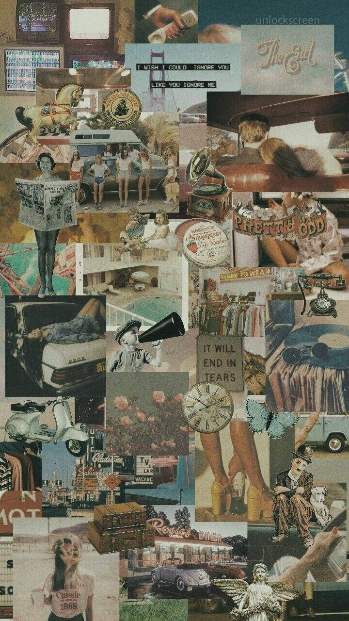 Collage Estético de Cosas Antiguas Fondos de pantalla