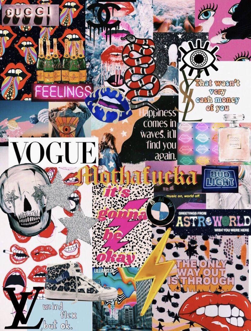 Collage estético de labios Fondos de pantalla