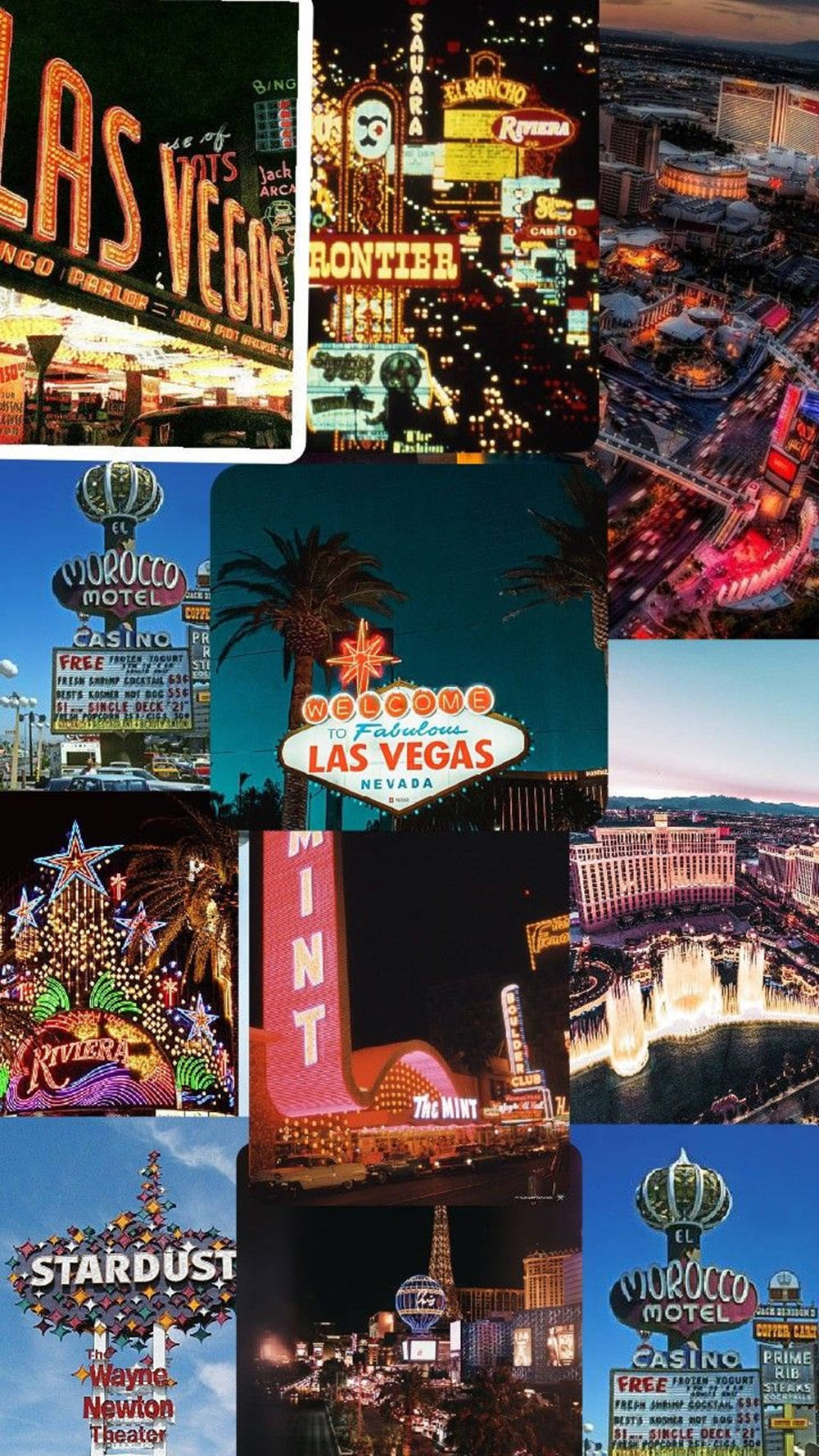 Collage estético de Las Vegas para iPhone Fondos de pantalla