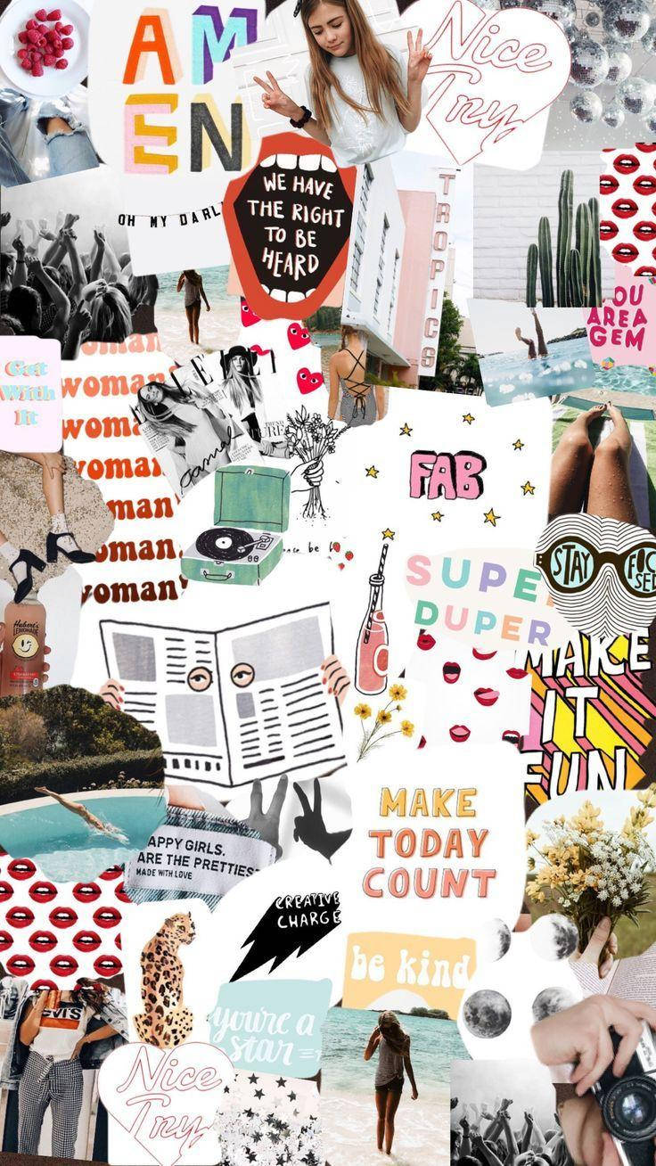 Collage Estético de Mujer Fondos de pantalla