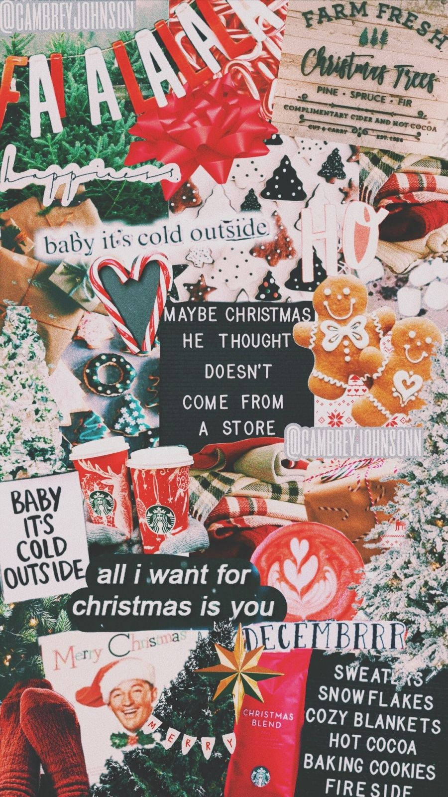 Collage estético de Navidad para iPhone Fondos de pantalla