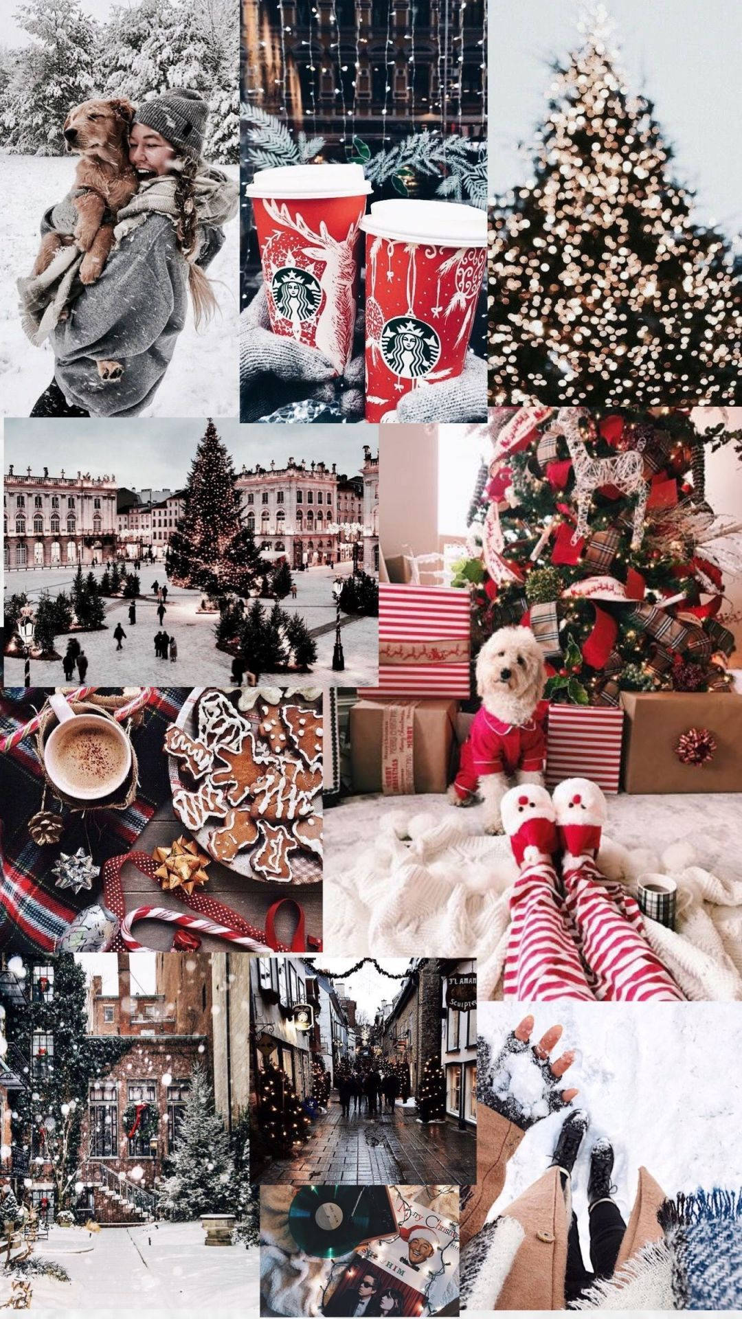 Collage Estético de Navidad para iPhone Fondos de pantalla