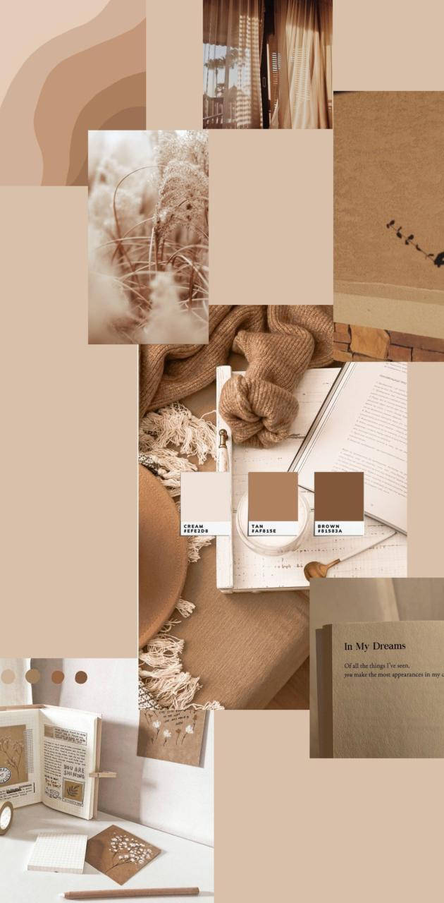 Collage Estético en Color Beige Fondos de pantalla