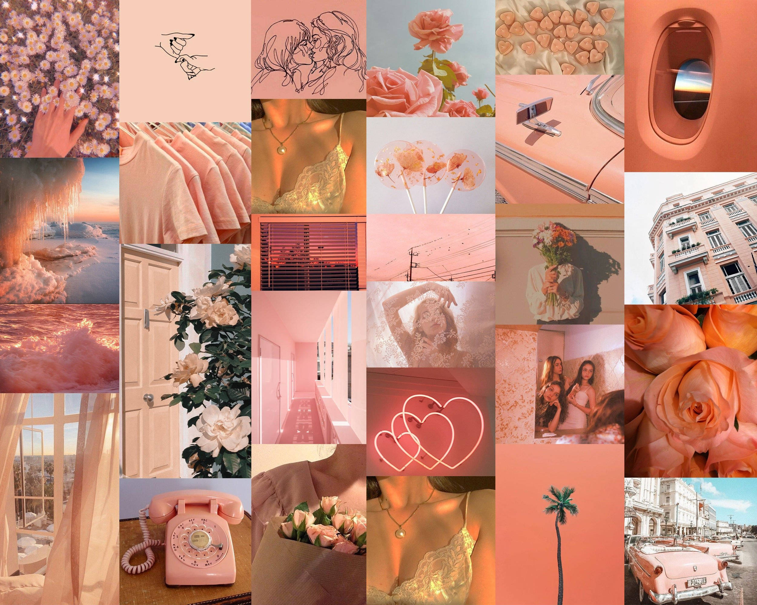 Collage Estético Melocotón Fondos de pantalla