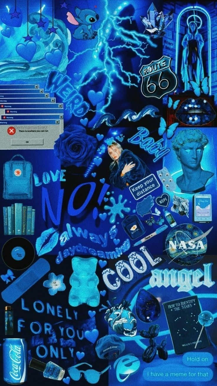 Collage Genial de Baddie Azul Fondos de pantalla