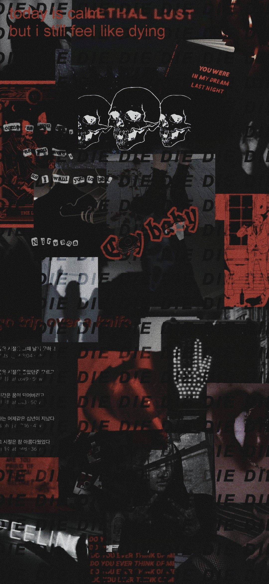 Collage grunge rojo y negro para foto de perfil Fondos de pantalla
