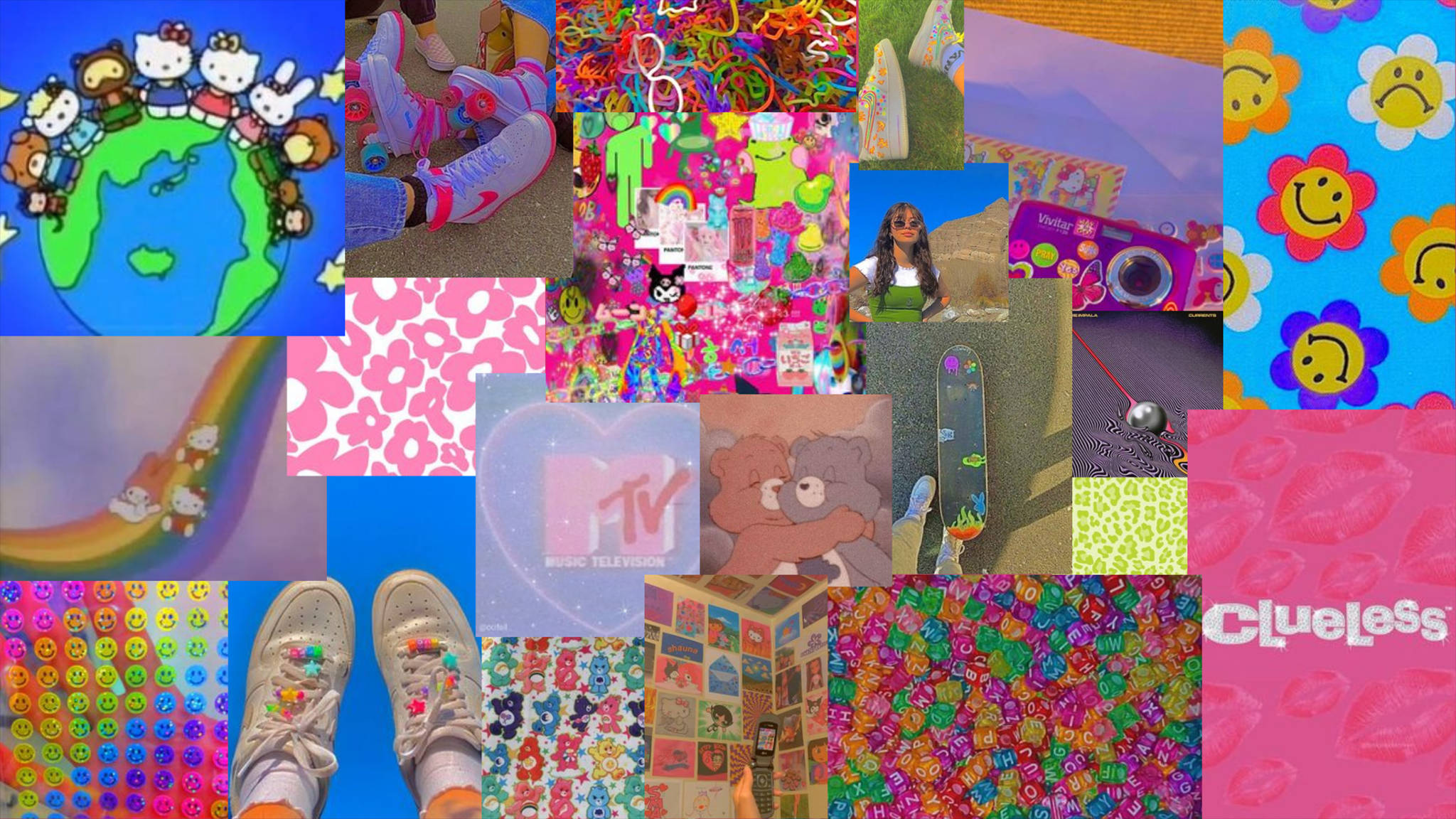 Collage Infantil de Estética Indie Fondos de pantalla