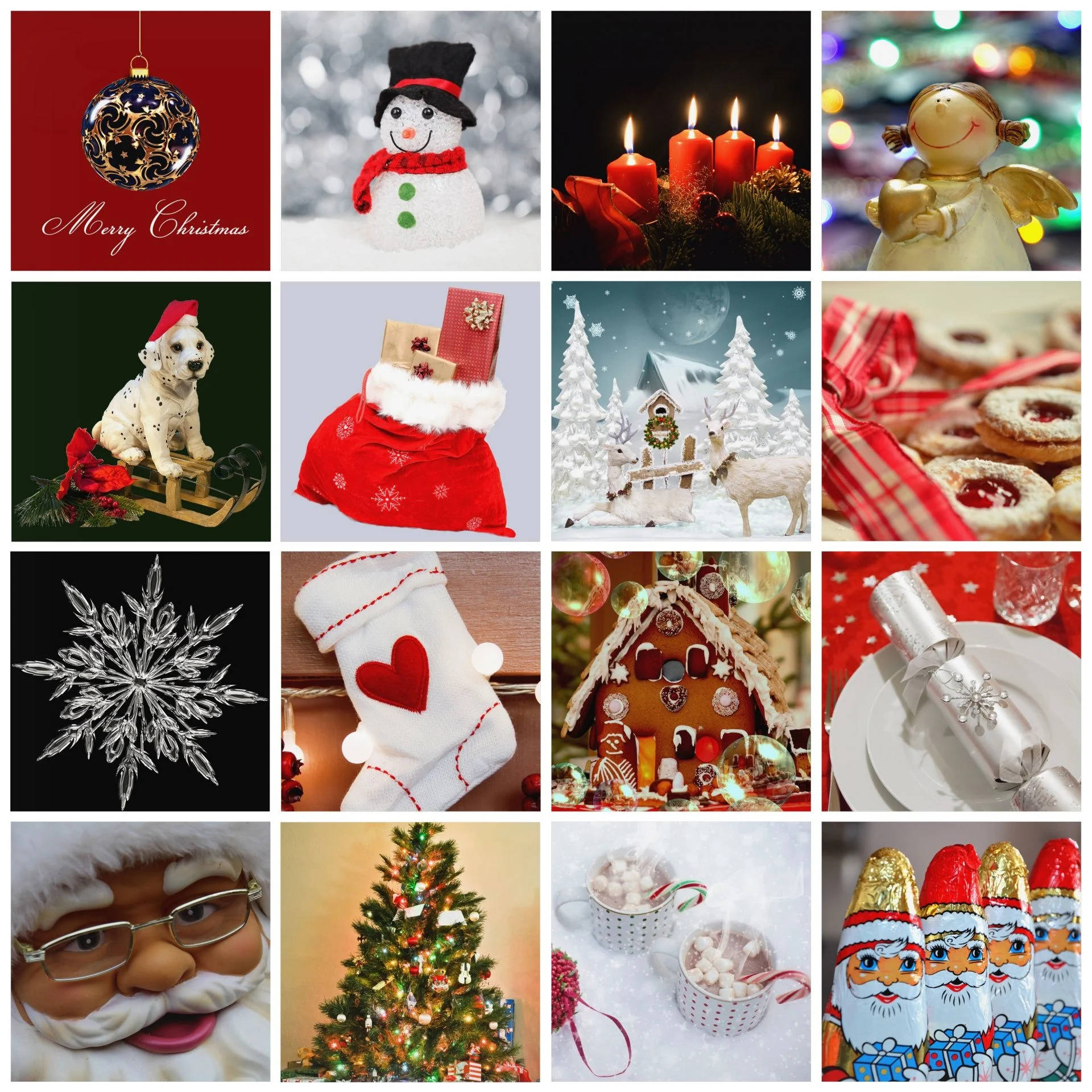 Collage Mágico de Navidad de Santa Fondos de pantalla