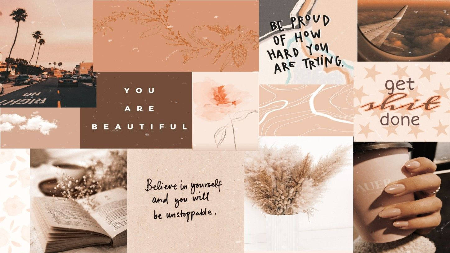 Collage Marrón y Crema para Laptop Pinterest Fondos de pantalla
