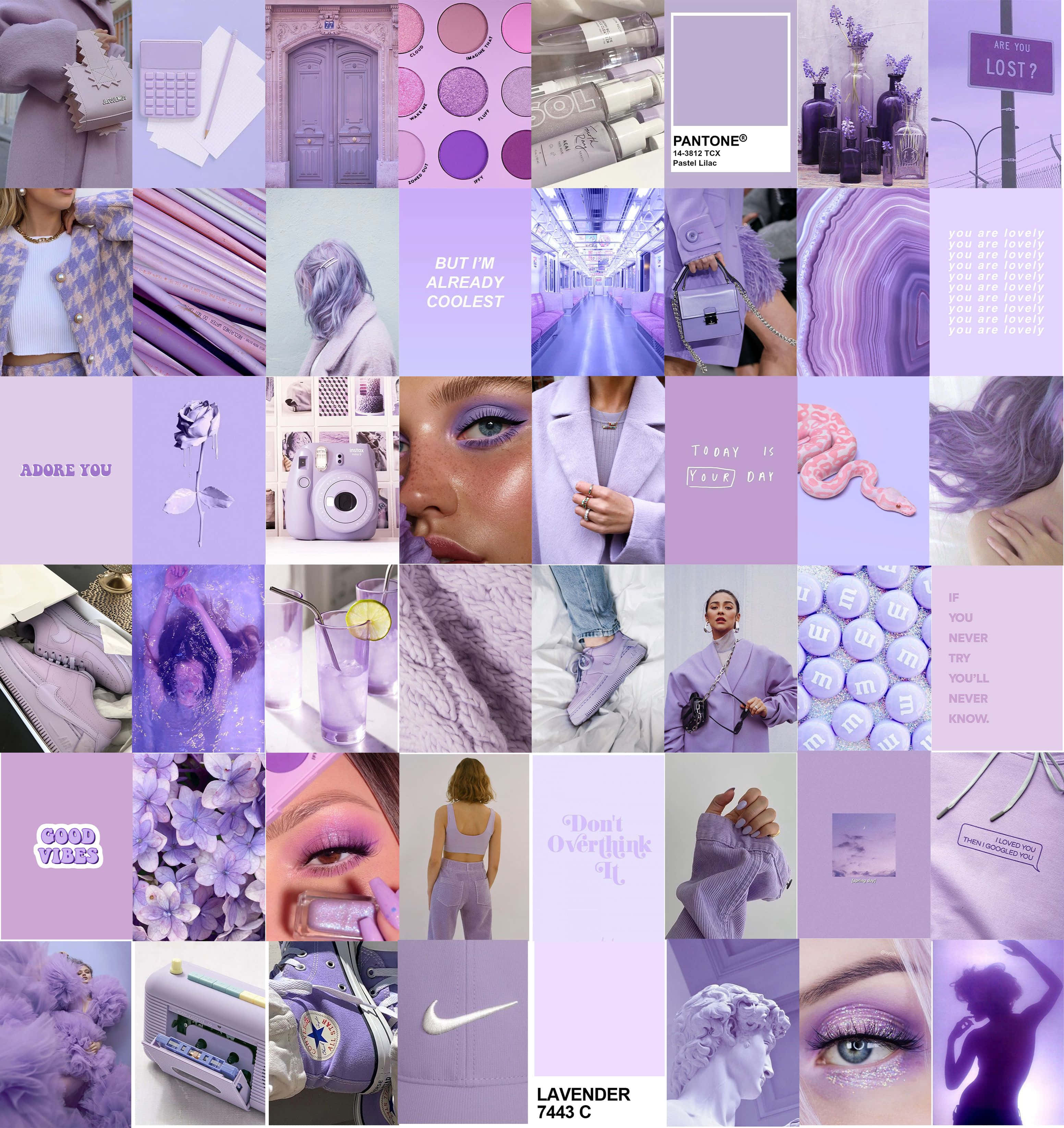 Collage Morado con Estética Femenina Fondos de pantalla