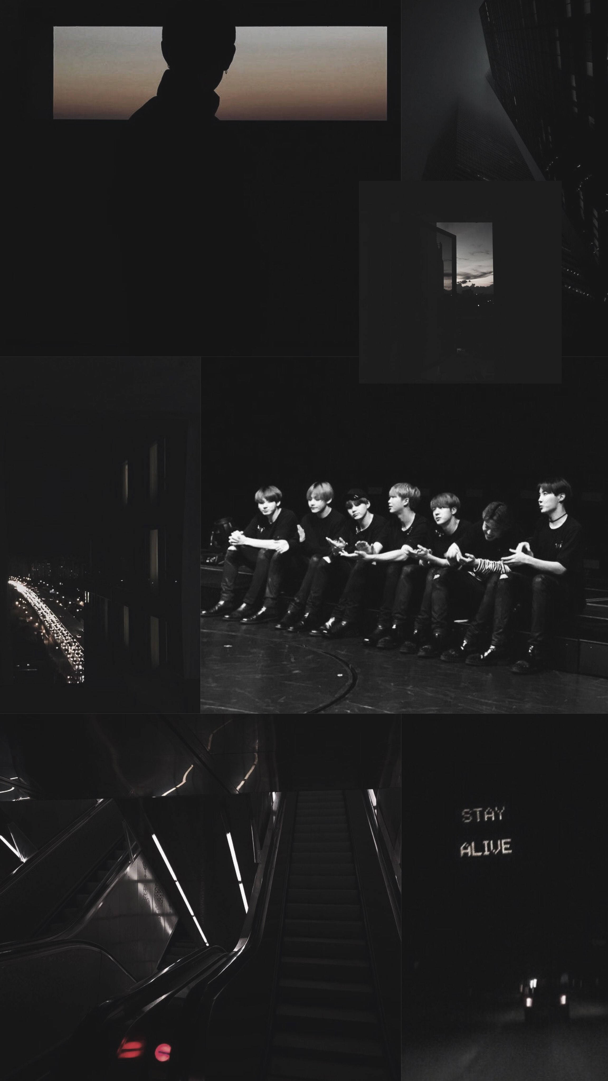 Collage Negro Estético de BTS Fondos de pantalla