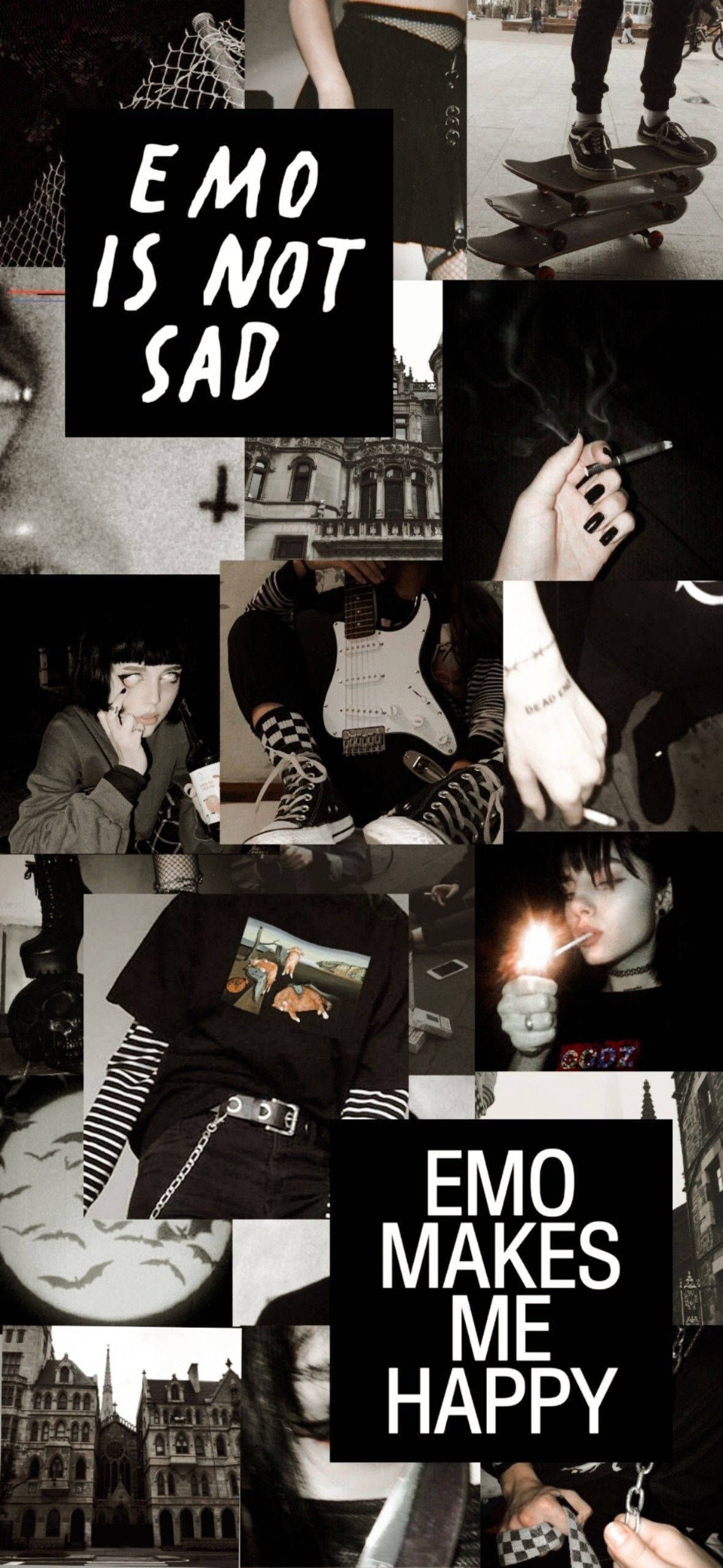 Collage Negro Estético Emo Fondos de pantalla