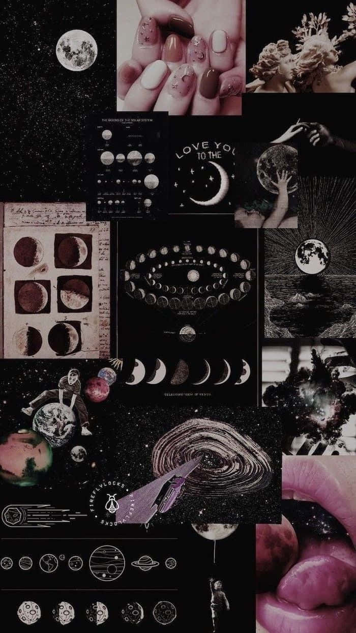 Collage Negro Galaxia Fondos de pantalla