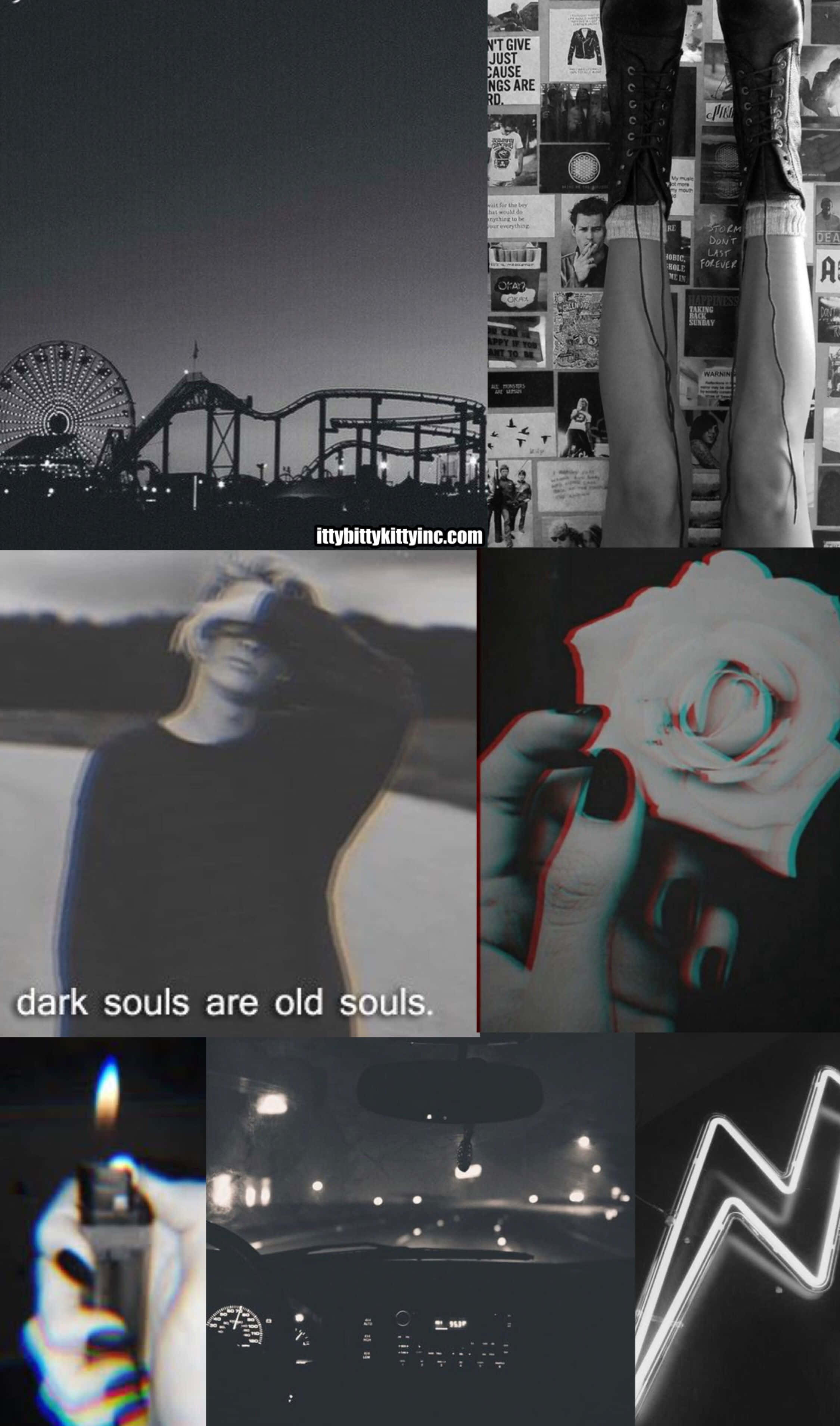 Collage oscuro y lindo Fondos de pantalla