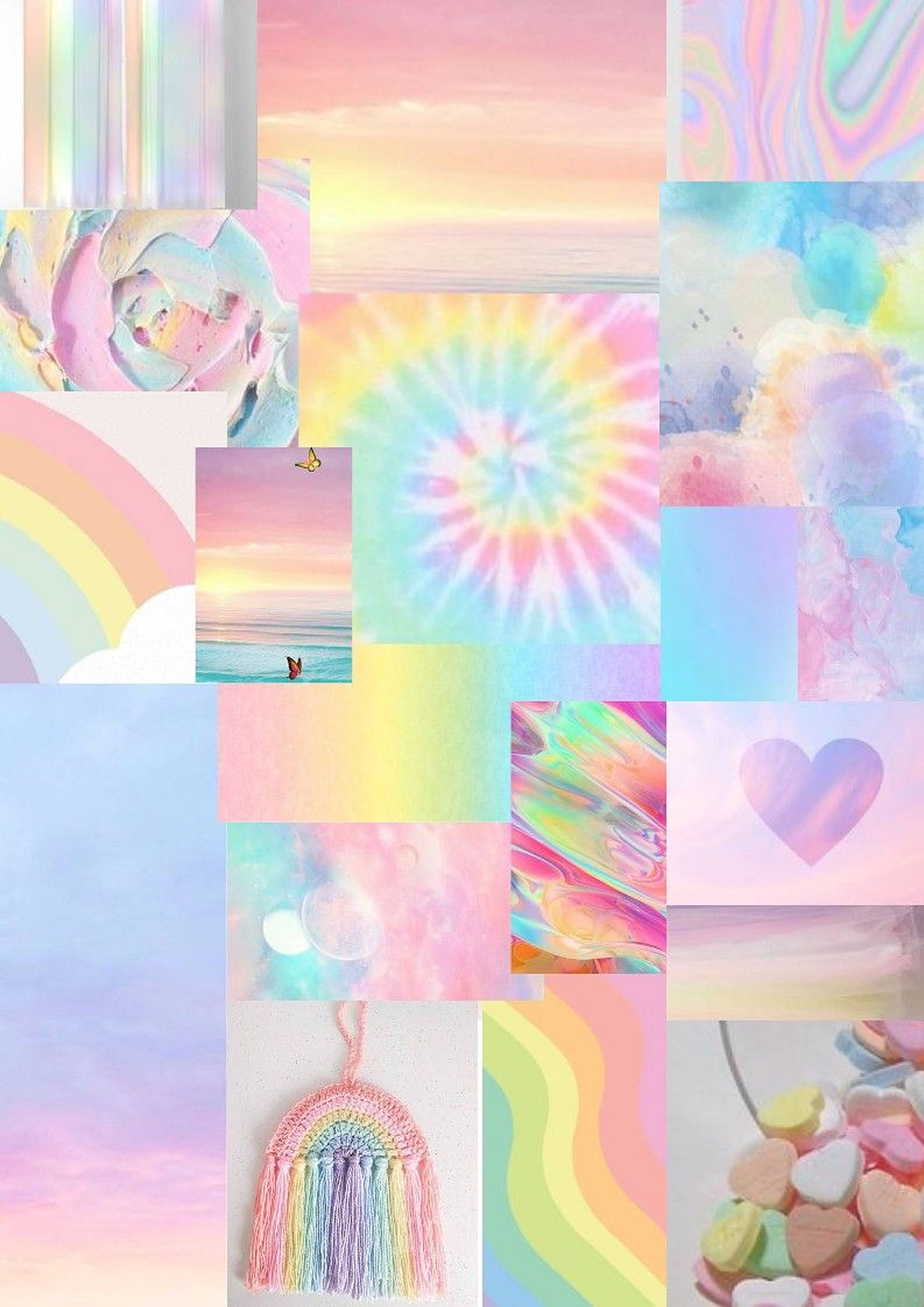 Collage Pastel Arcoíris Fondos de pantalla
