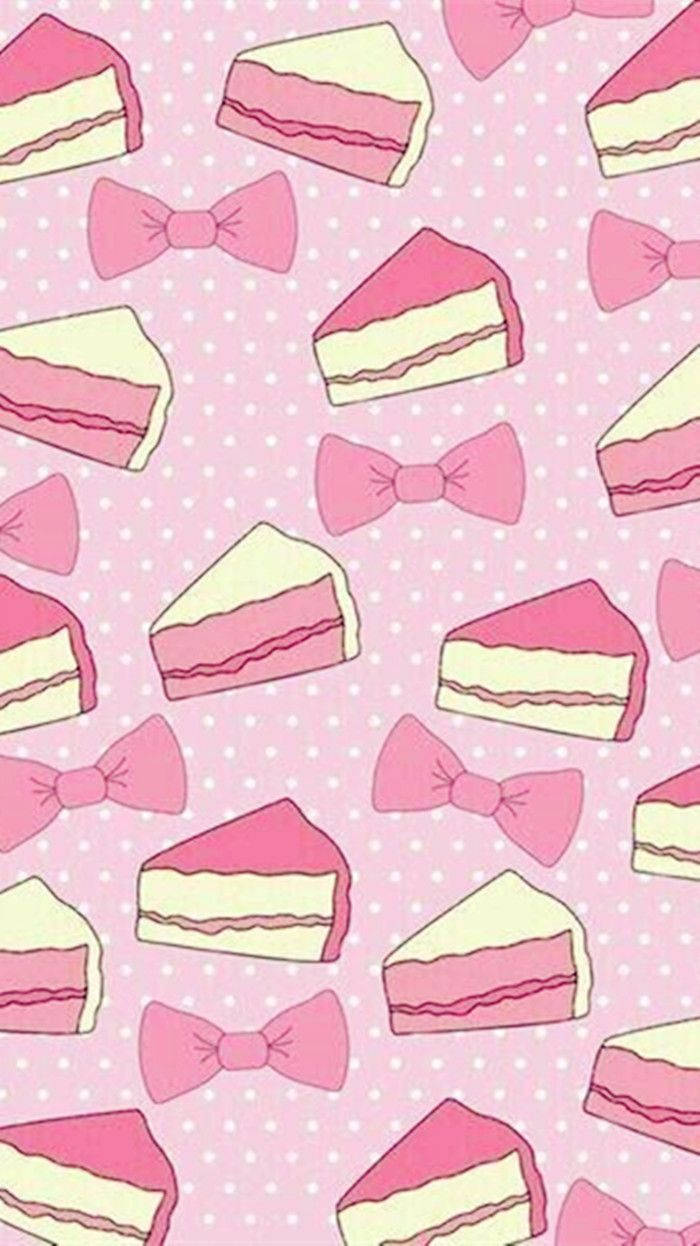 Collage rosa kawaii de pastel y listones Fondos de pantalla