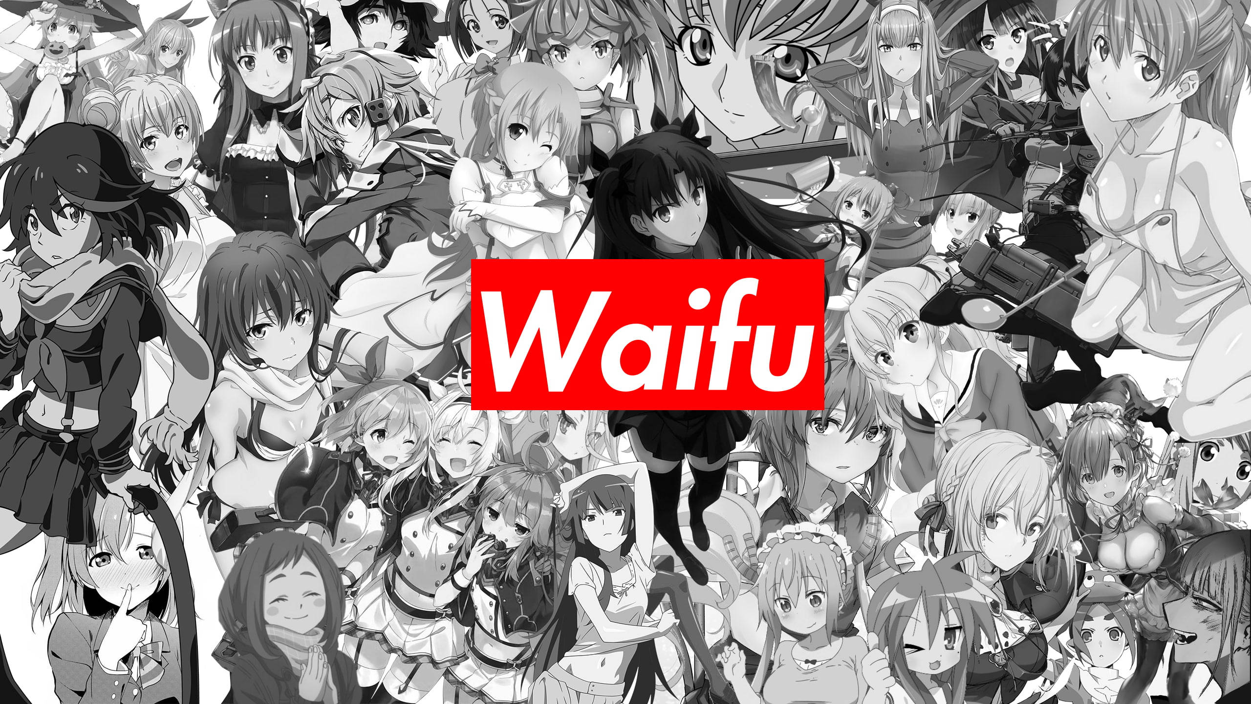 Collage Spoof Supreme de Waifus Anime Fondos de pantalla