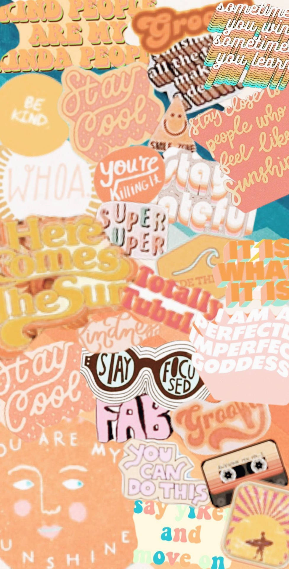 Collage VSCO estético con temática naranja Fondos de pantalla