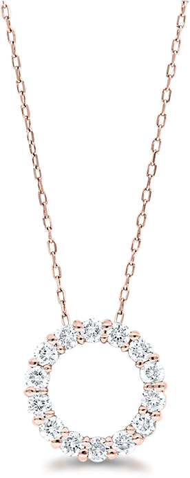 Collar de dijes de círculo de diamante en oro rosa Fondos de pantalla