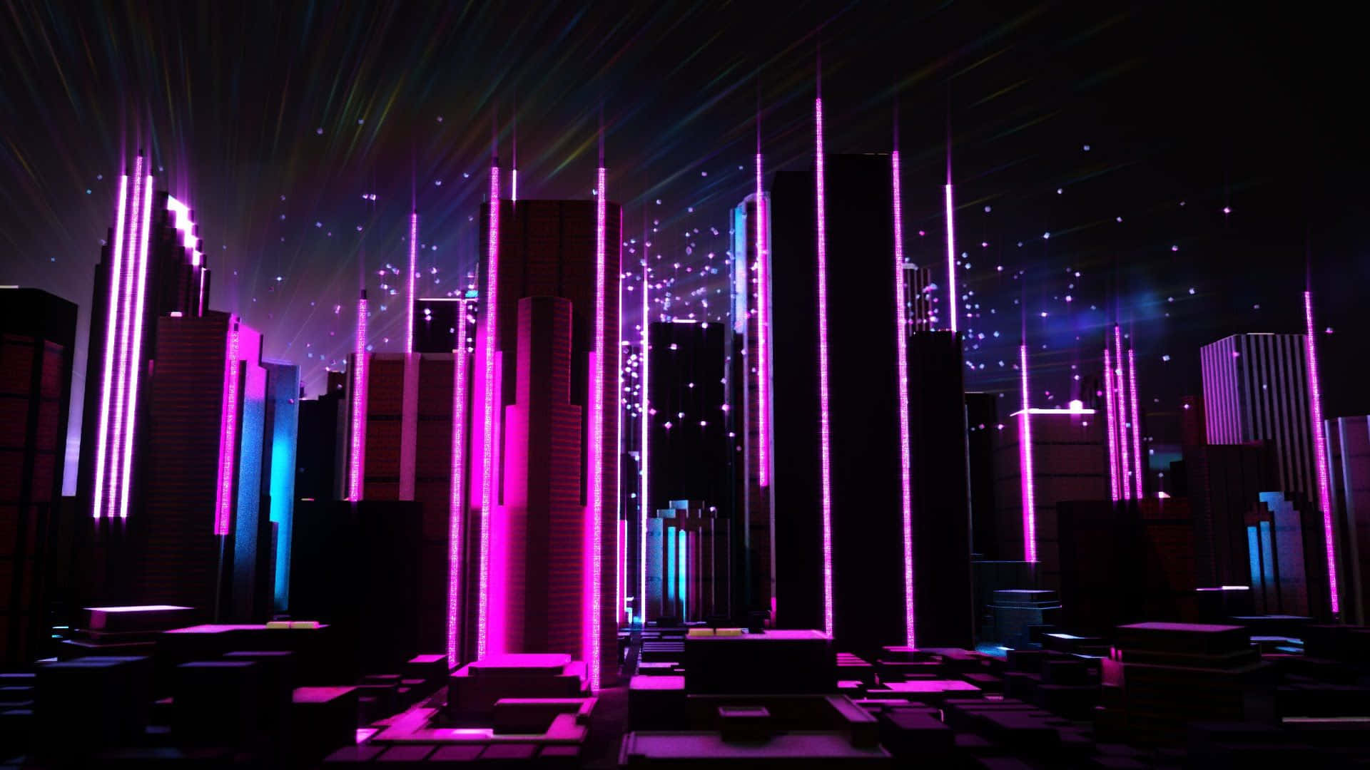 Colores vibrantes de la vida nocturna de la ciudad Fondos de pantalla