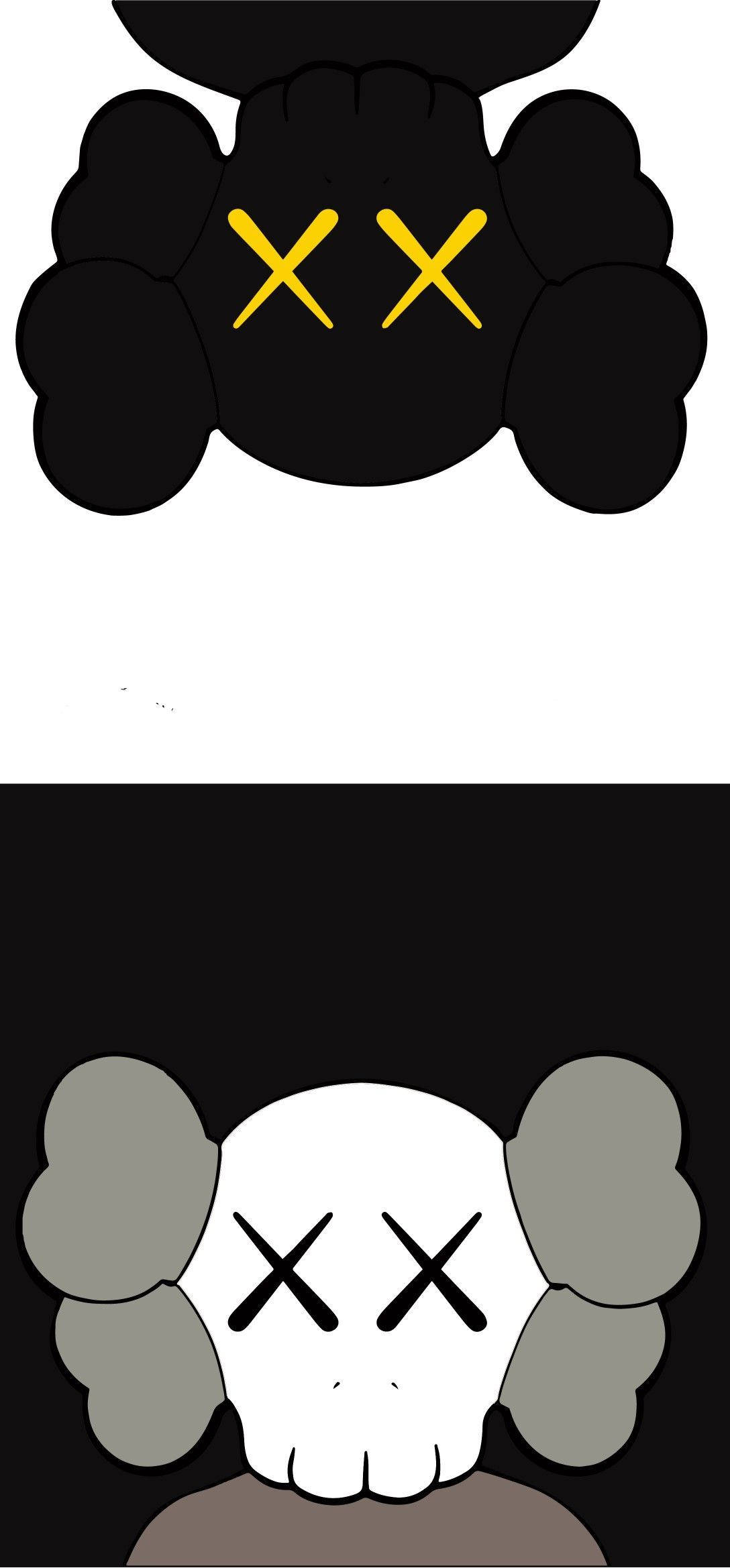 Compañeros KAWS en Negro y Gris Fondos de pantalla