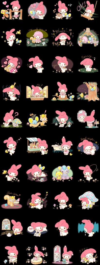 Sticker de Line de My Melody, descarga en HD PNG — Estética café Fondos de pantalla