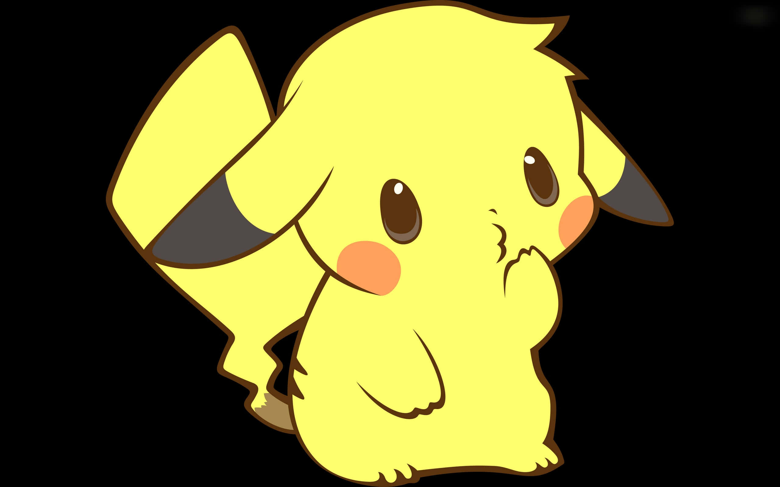 ¡Con su característica cola rayada, este Pikachu parece listo para una aventura! Fondos de pantalla