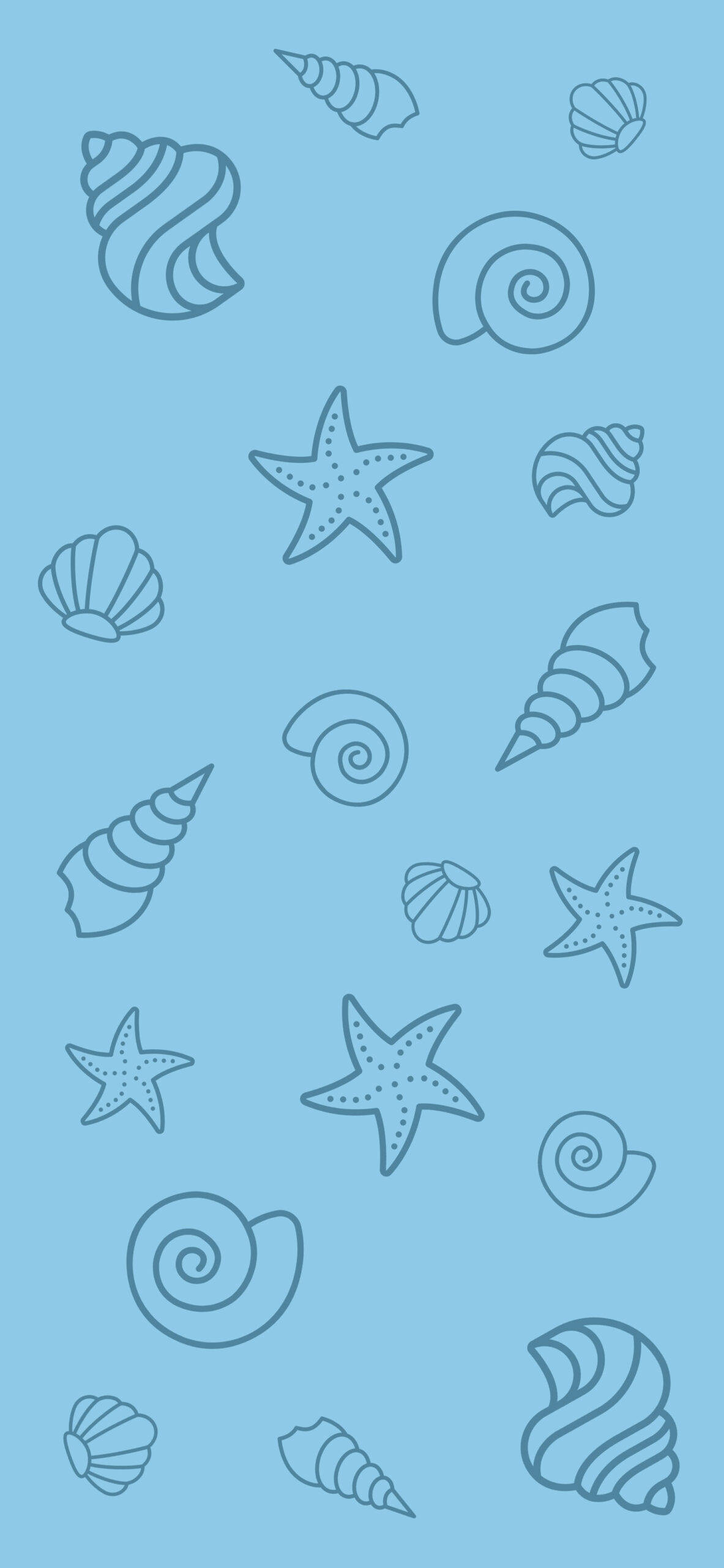 Conchas Marinas Azules Estéticas Simples Fondos de pantalla