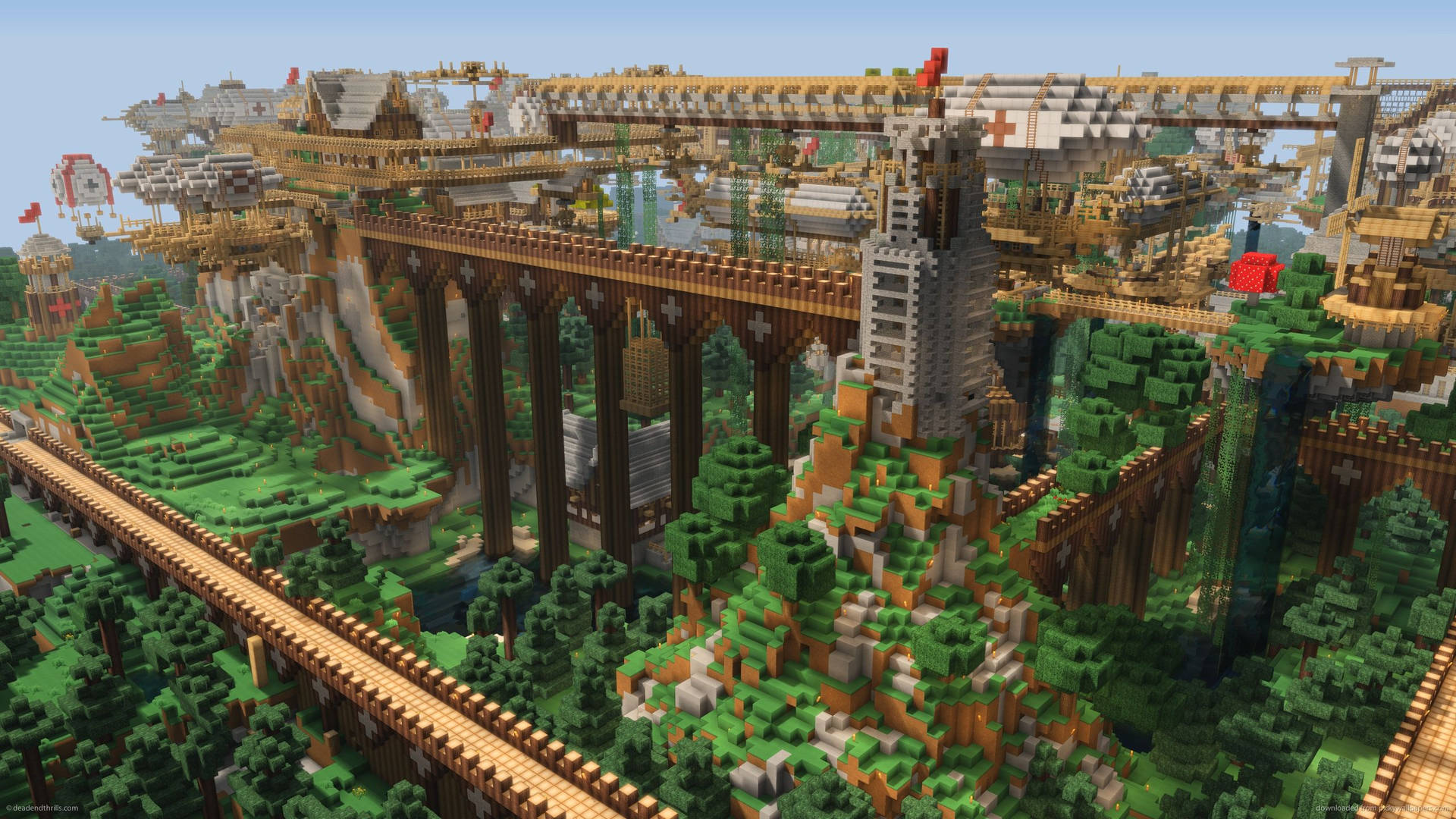 Fondo de pantalla de la Gran Muralla del Mundo de Minecraft