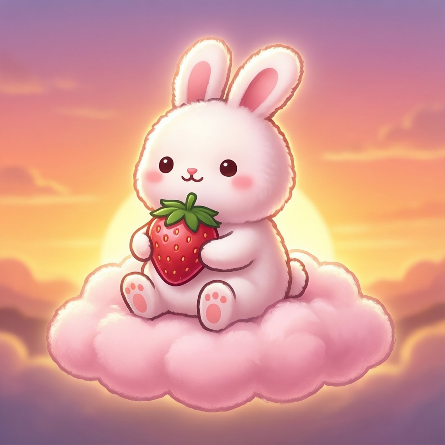 Conejito Mochi de Fresa Fondos de pantalla