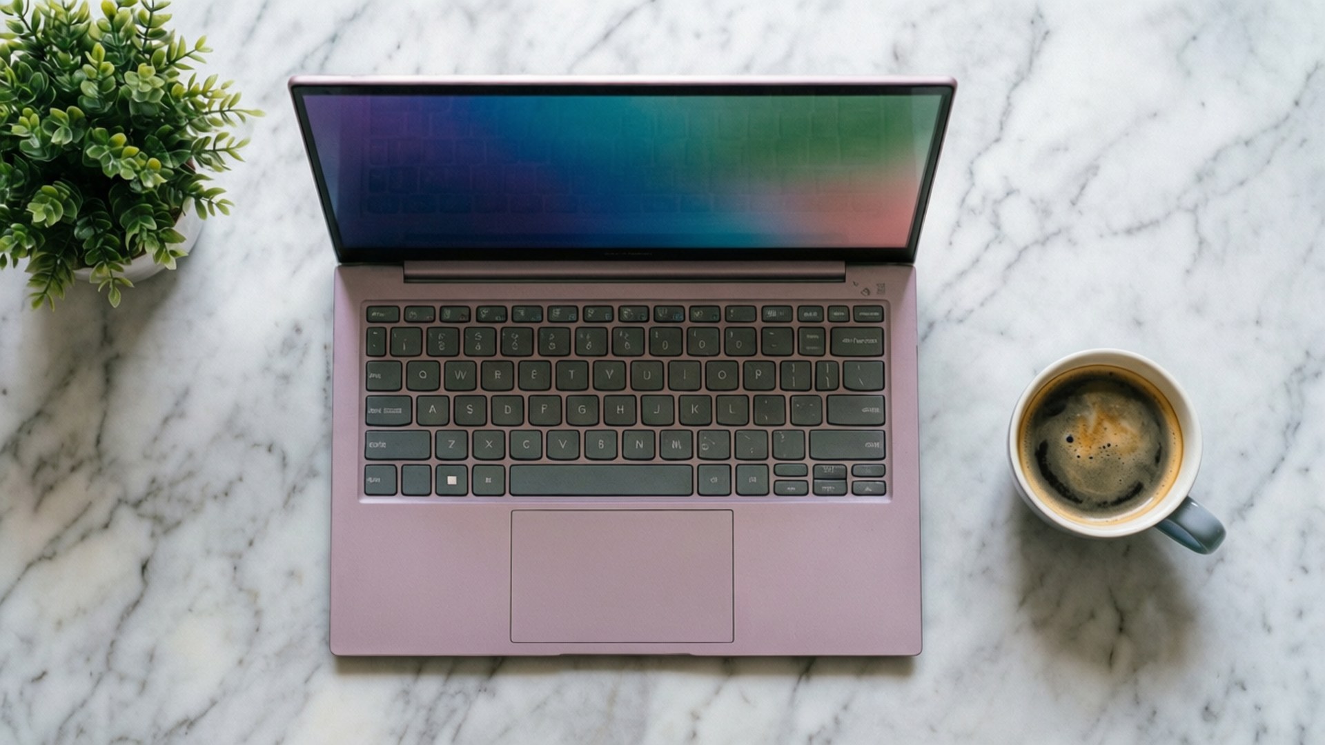 Configuración de Chromebook en vista cenital Fondos de pantalla