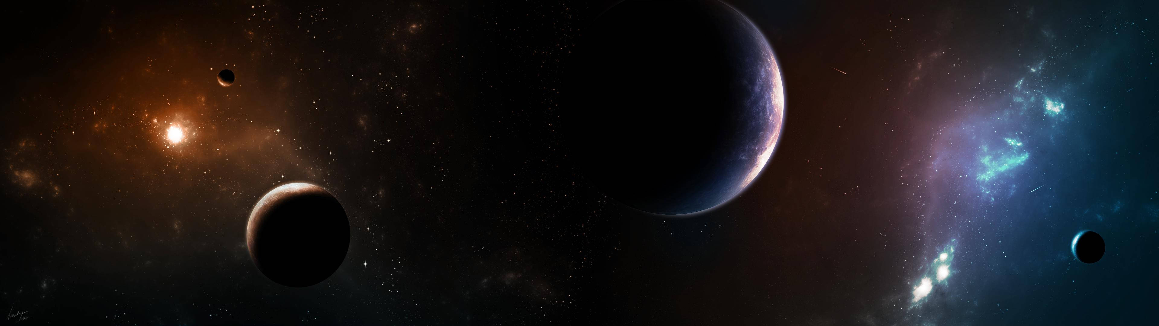 Contempla las Maravillas del Universo en tu Monitor Dual Fondos de pantalla