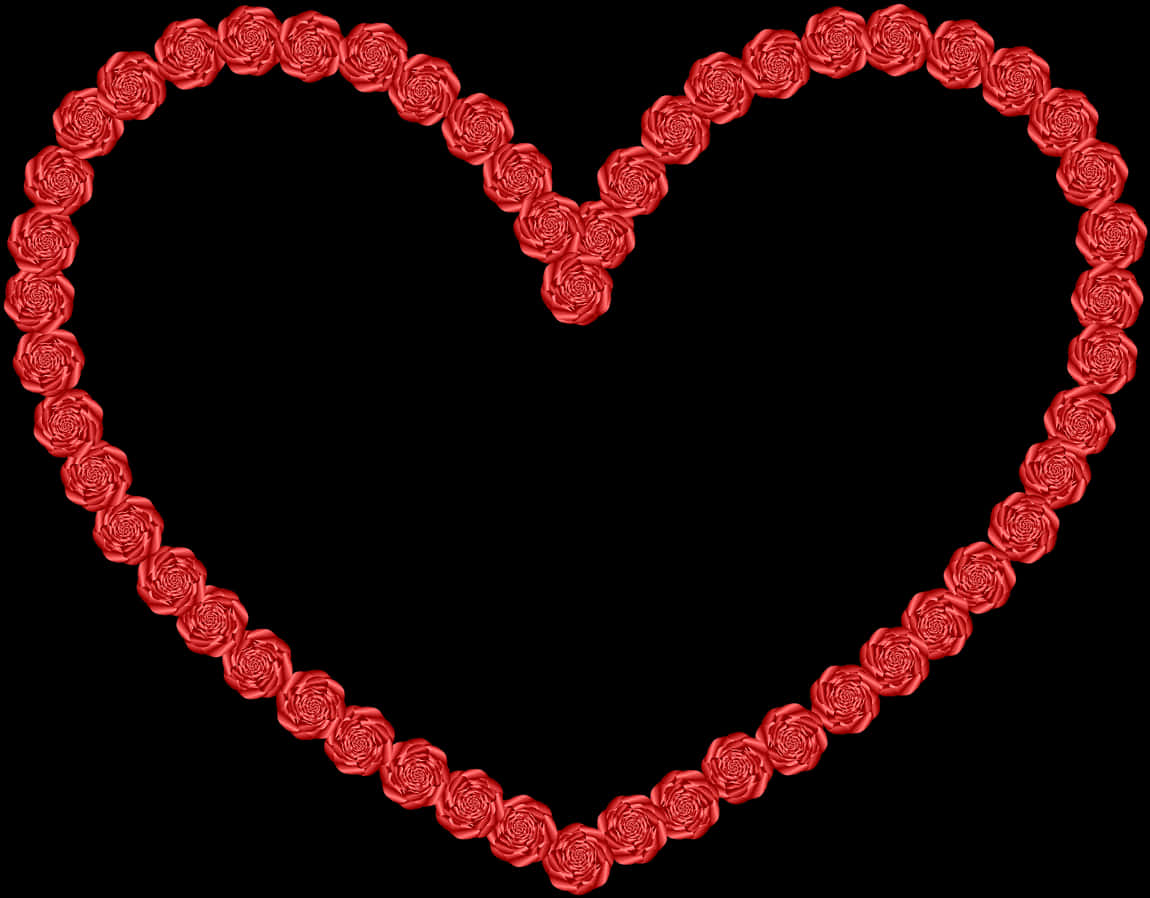 Contorno de Corazón de Rosas Rojas Fondos de pantalla