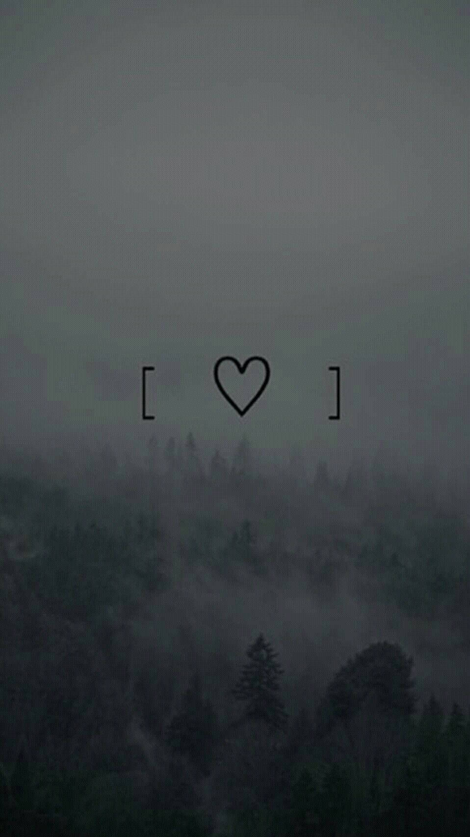 Contorno de Corazón Negro con Corchetes Indie Fondos de pantalla