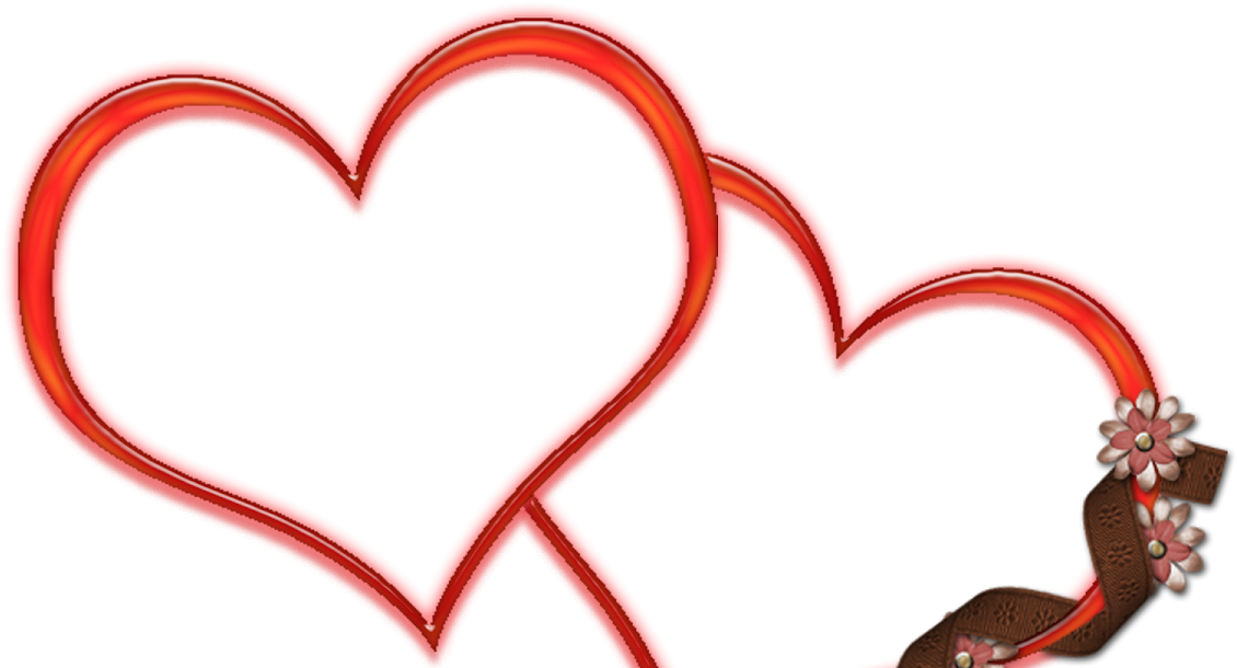 Contorno de corazón rojo con acento floral.PNG Fondos de pantalla