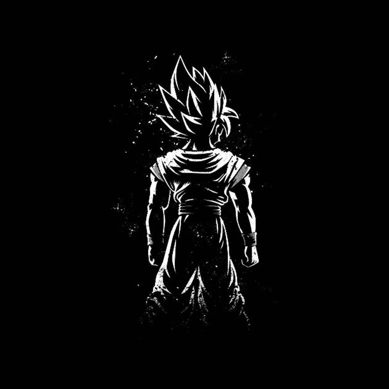 Contorno de Goku en Blanco y Negro Fondos de pantalla