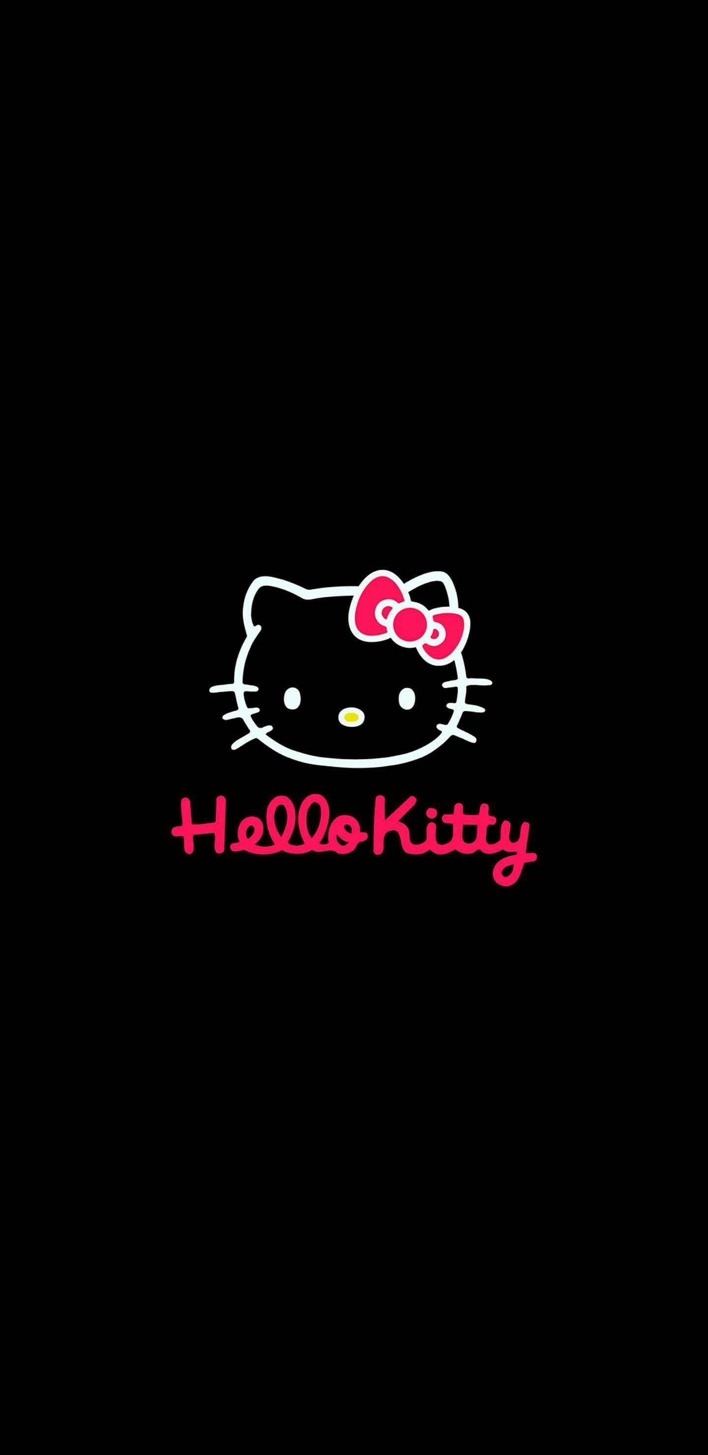 Contorno negro del rostro de Hello Kitty Fondos de pantalla