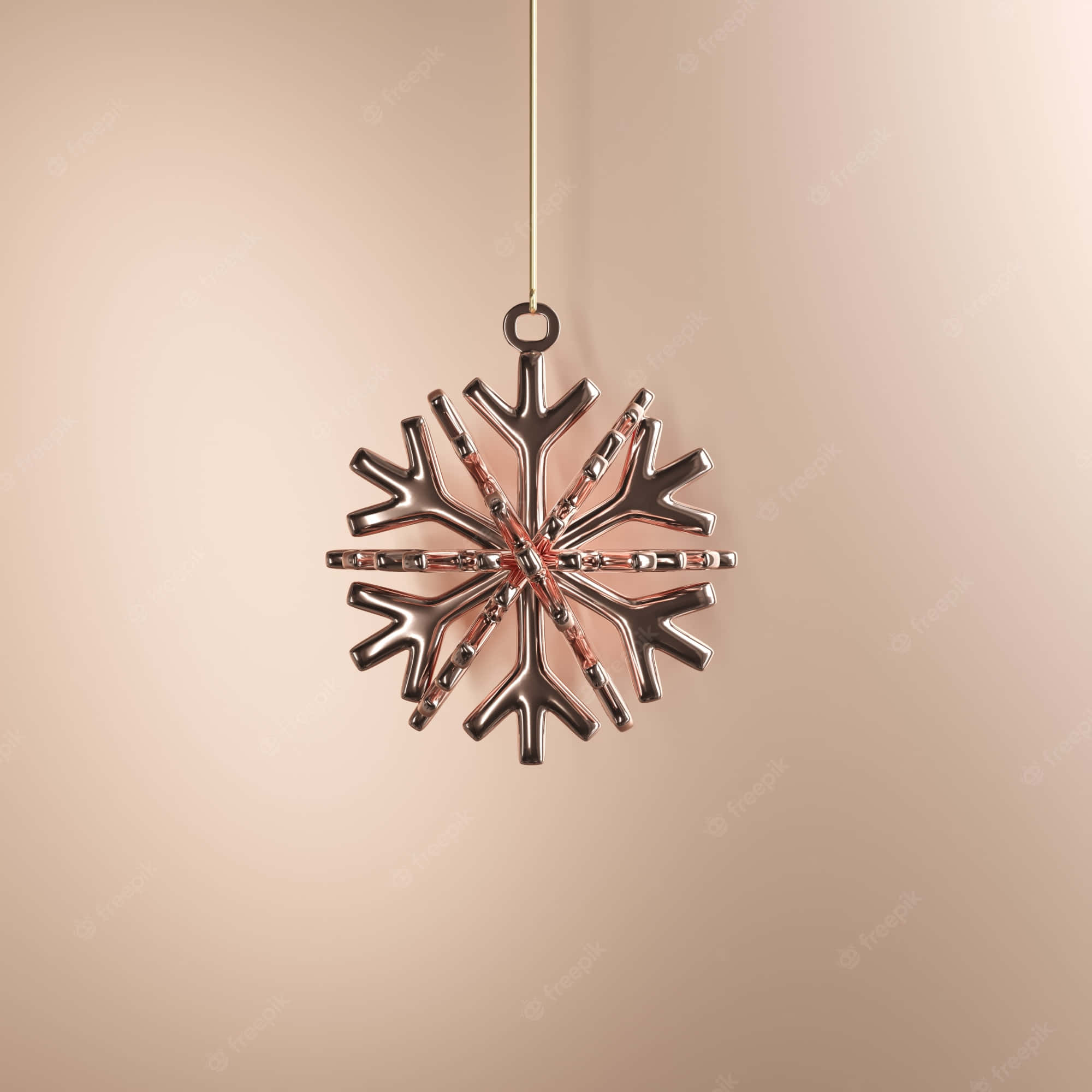 Copos de nieve navideños en oro rosa Fondos de pantalla