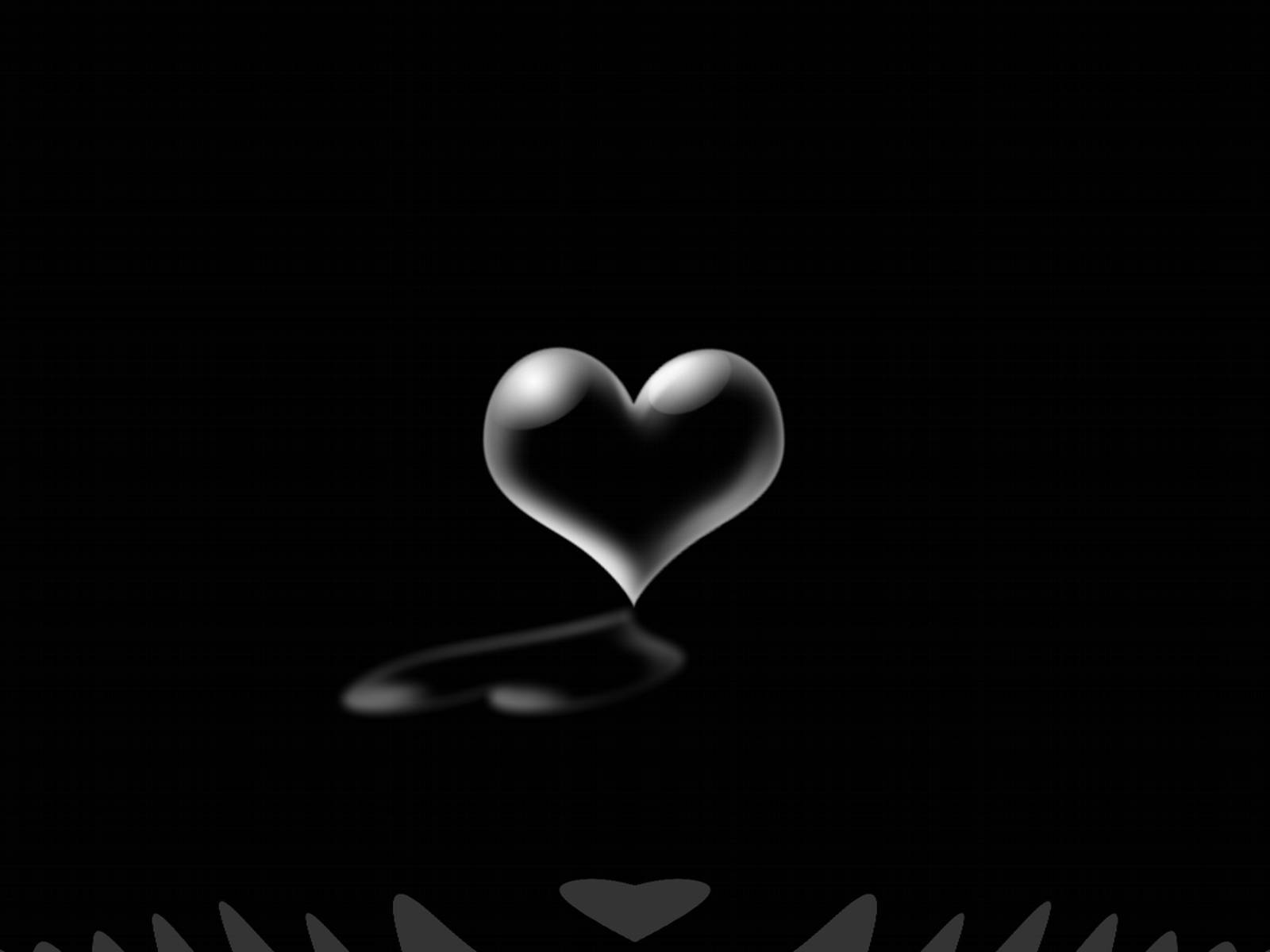 Corazón 3D Negro Lindo Fondos de pantalla